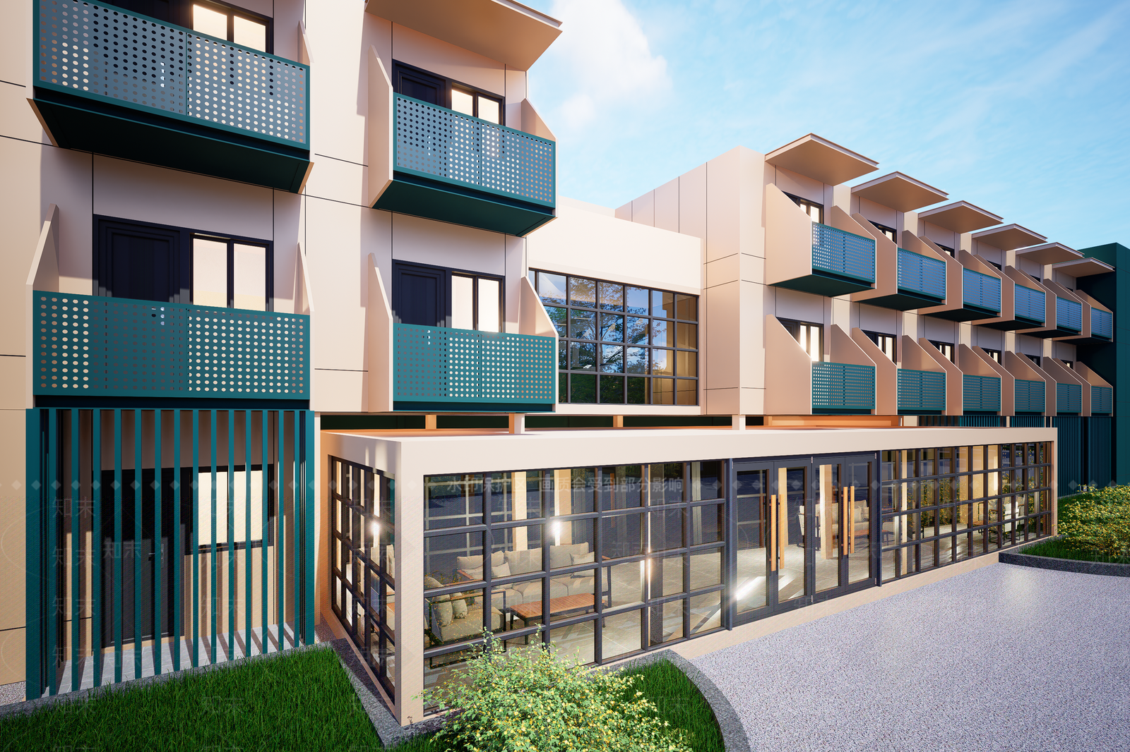现代学校建筑SU模型下载【ID:1199544425】