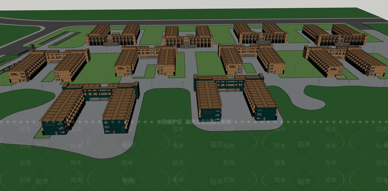 现代学校建筑SU模型下载【ID:1199544425】