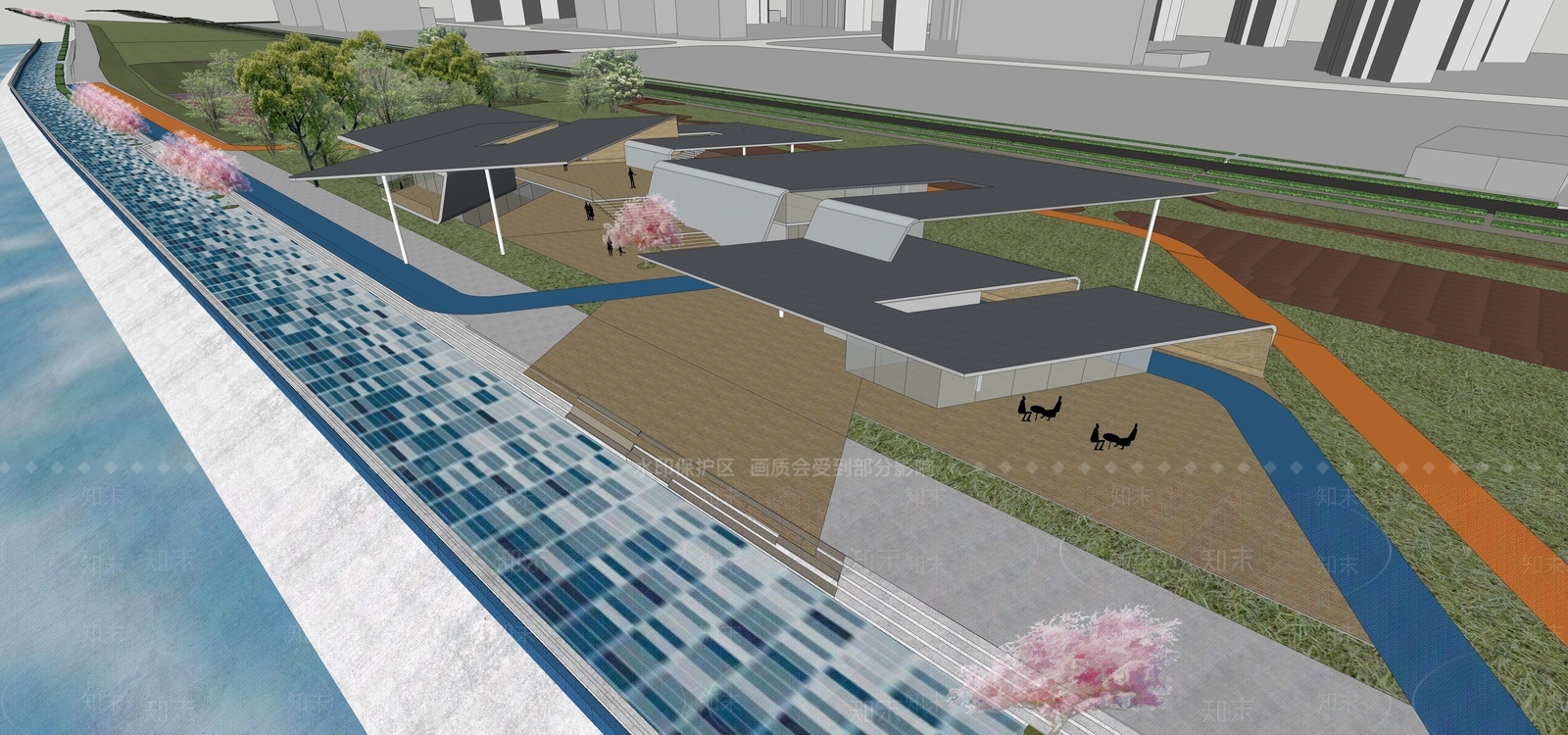 现代简约风格建筑SU模型下载【ID:1199544596】