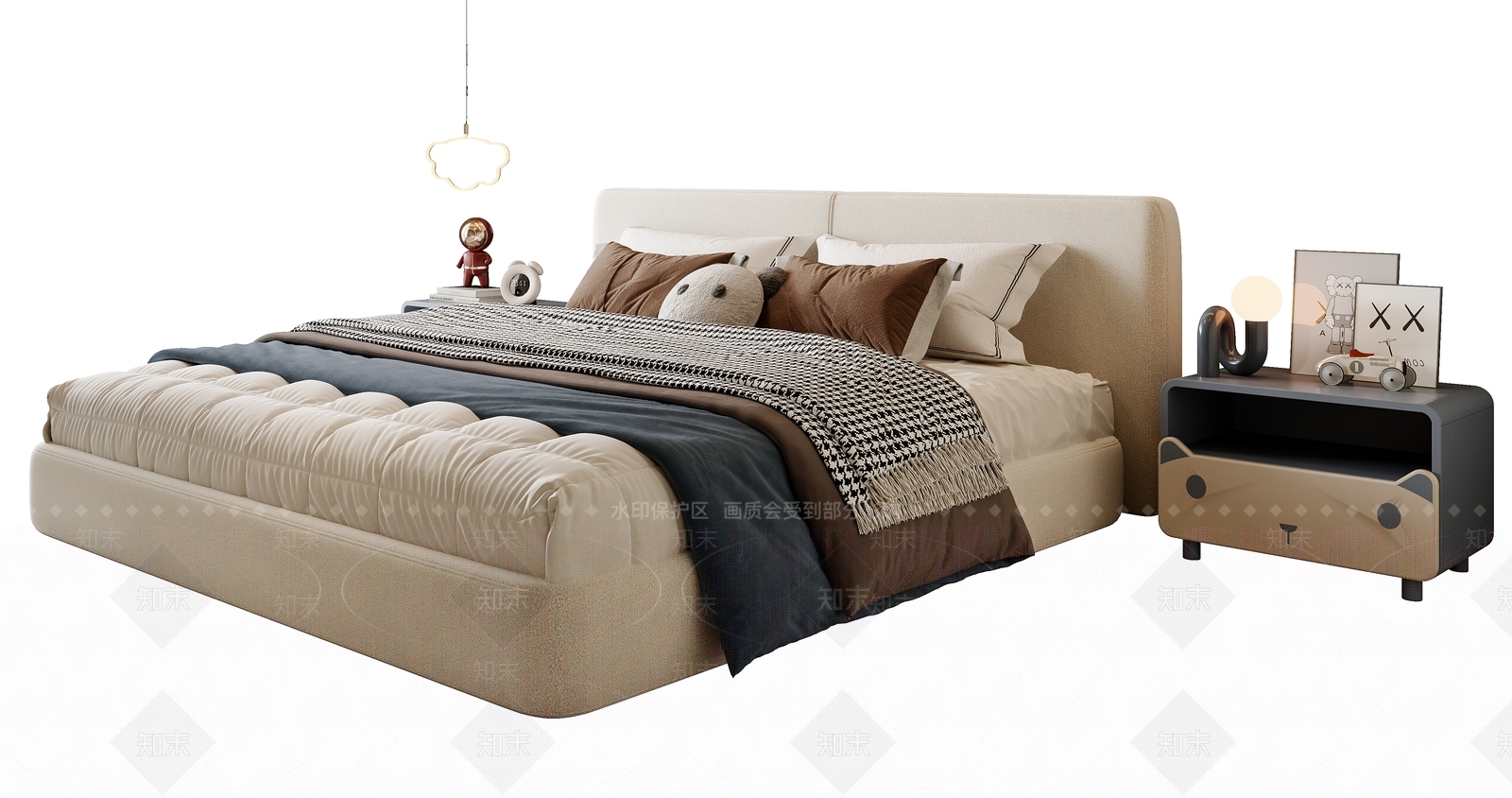 现代儿童床3D模型下载【ID:1199545788】
