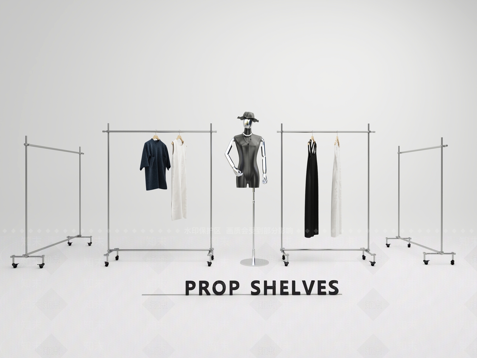 现代轻奢衣架3D模型下载【ID:1199551280】