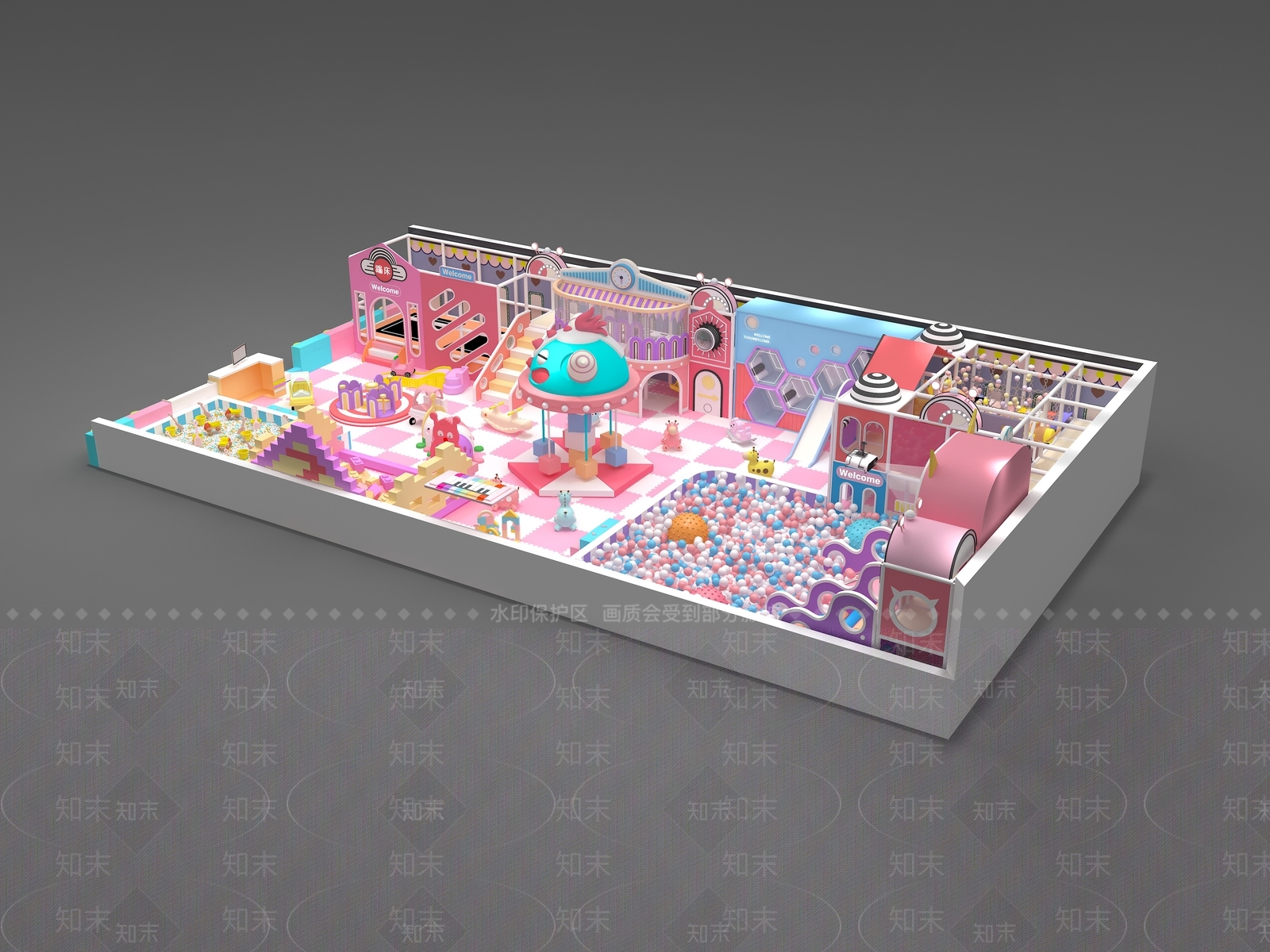 现代儿童乐园3D模型下载【ID:1199559225】