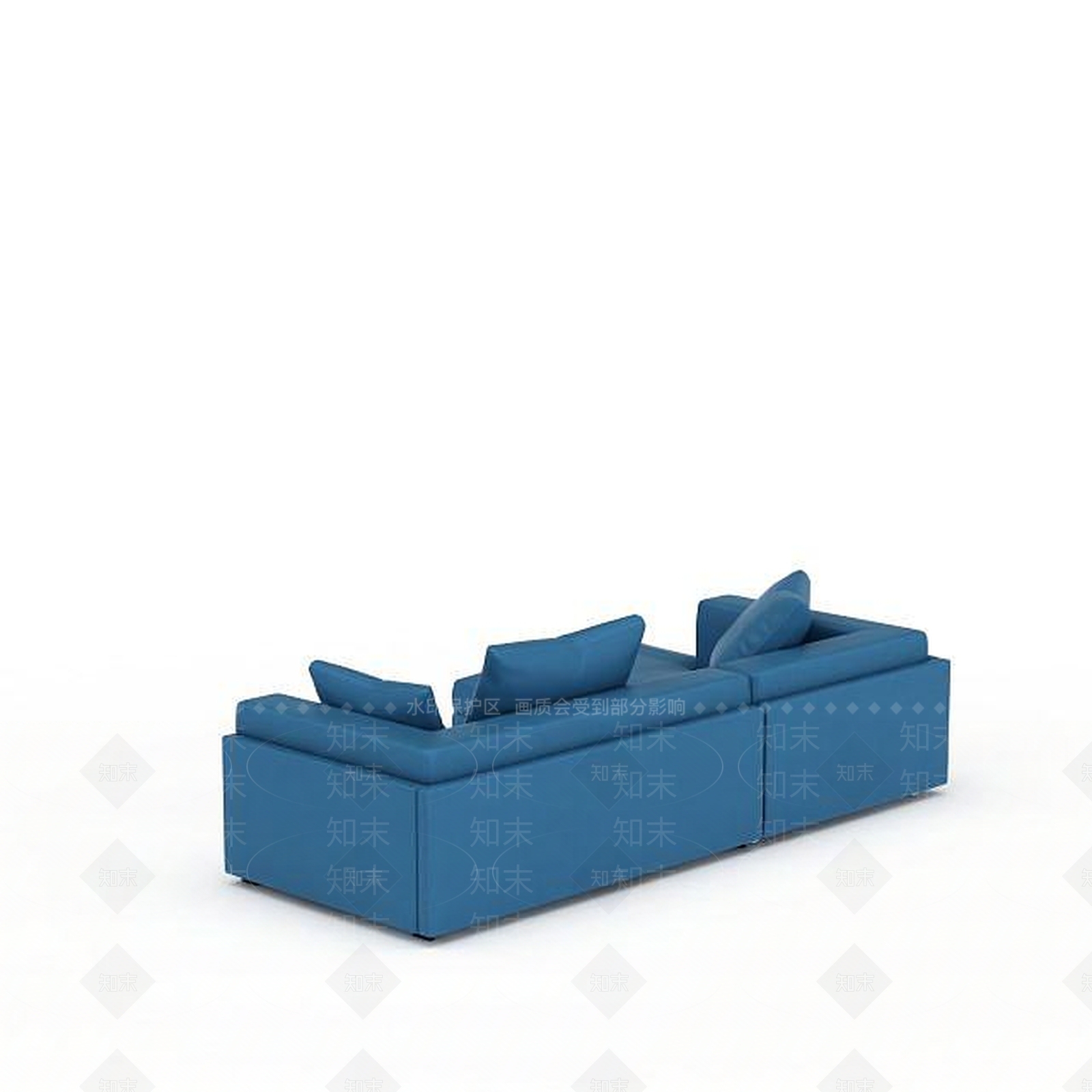 现代蓝色转角沙发3D模型下载【ID:1199559317】