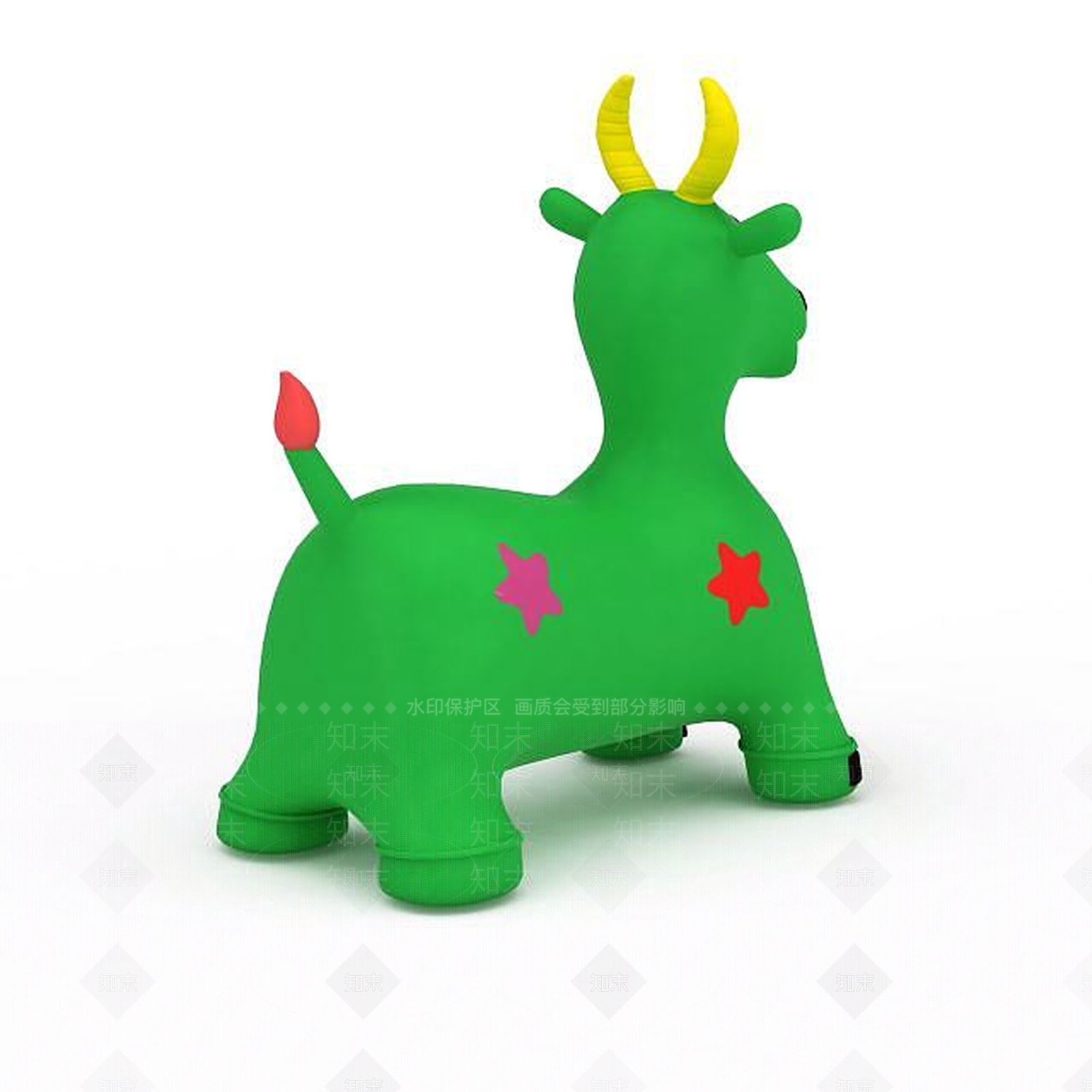 现代绿色充气小牛玩具3D模型下载【ID:1199559915】