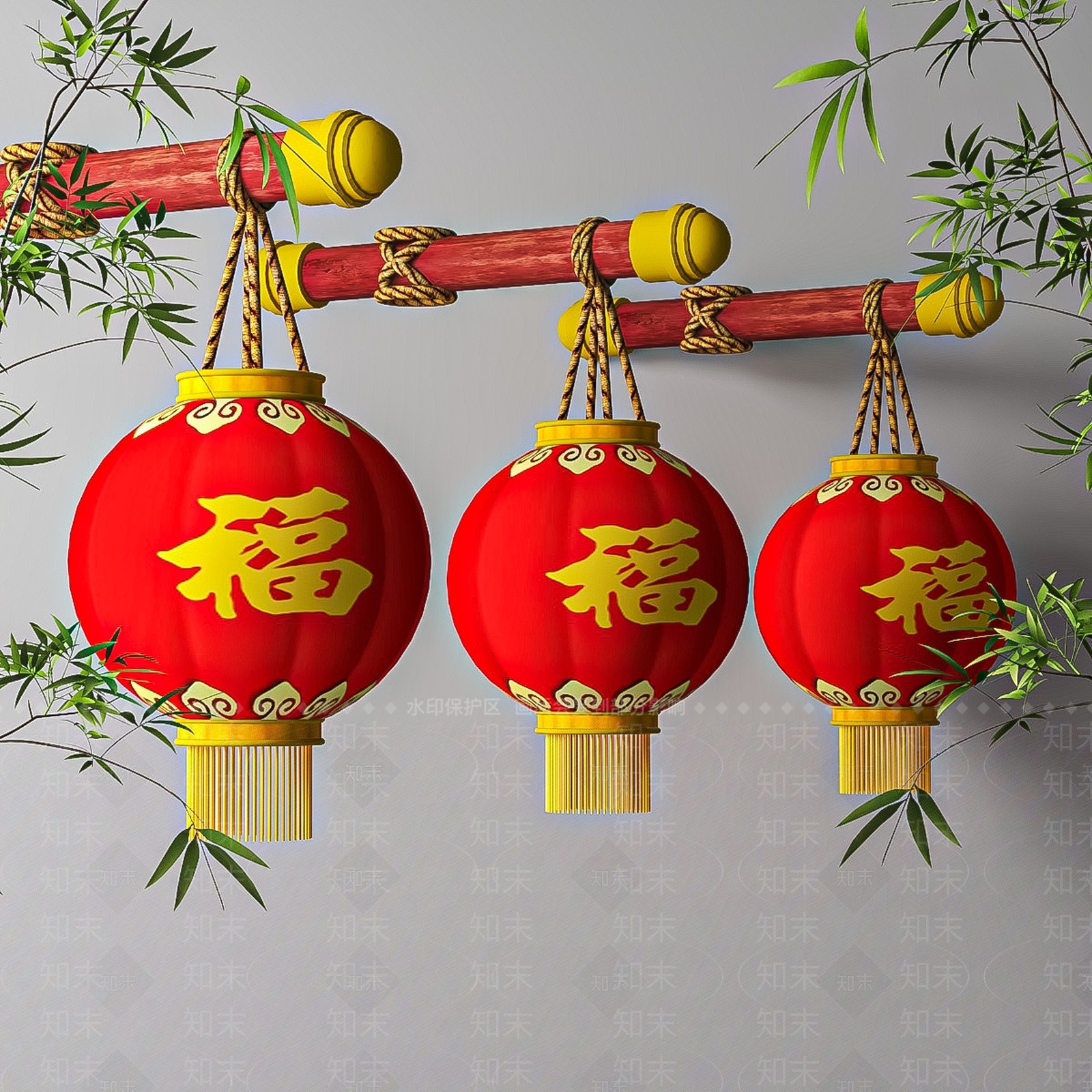 现代新中式灯笼SU模型下载【ID:1199561155】