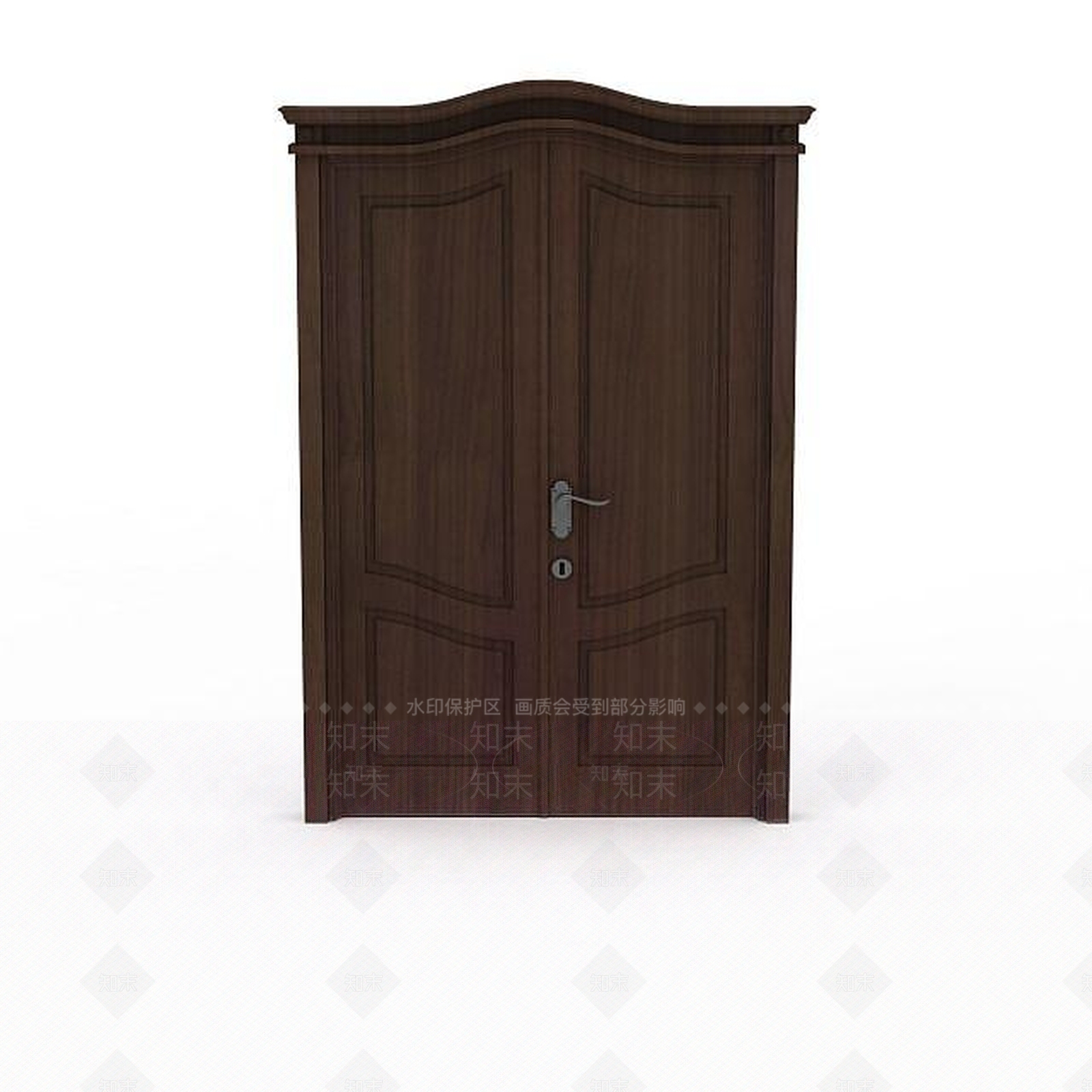 现代实木雕花装饰双开门3D模型下载【ID:1199563755】