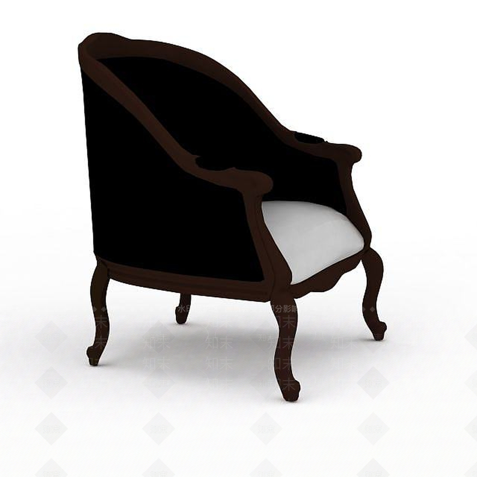 现代酒店拼色软坐垫沙发椅3D模型下载【ID:1199563945】