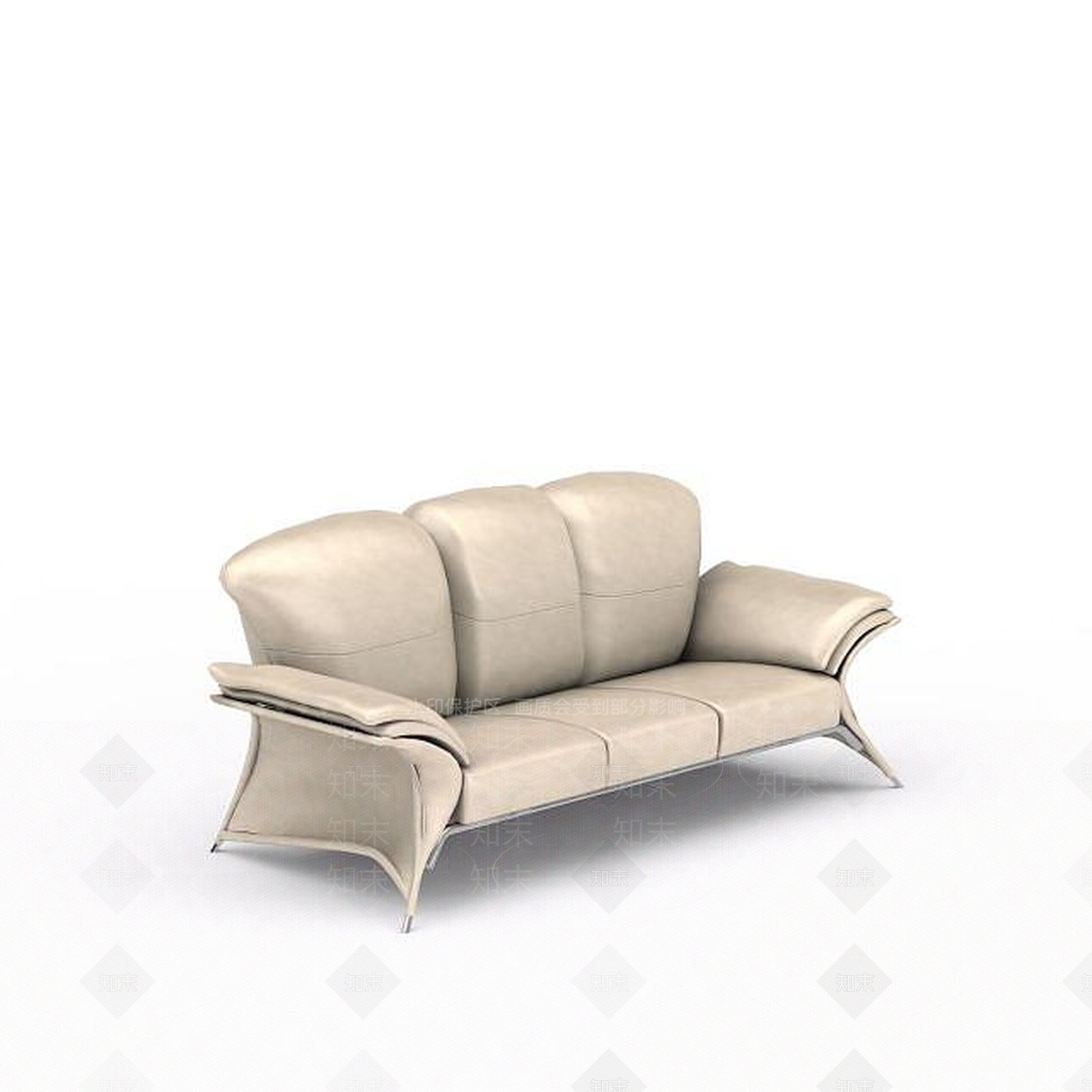 美式光面休闲三人沙发3D模型下载【ID:1199564035】