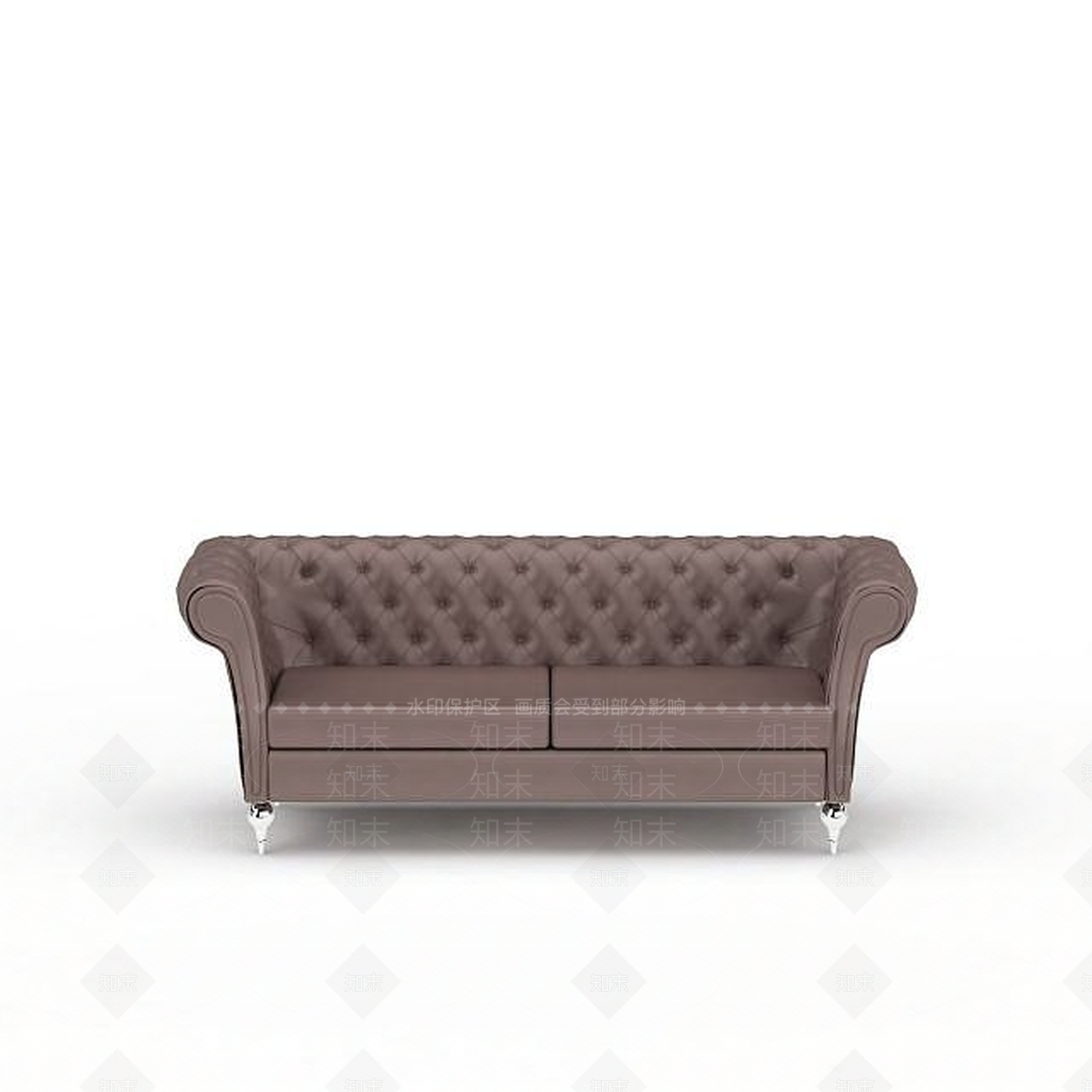 美式高档美式软包皮质双人沙发3D模型下载【ID:1199564191】