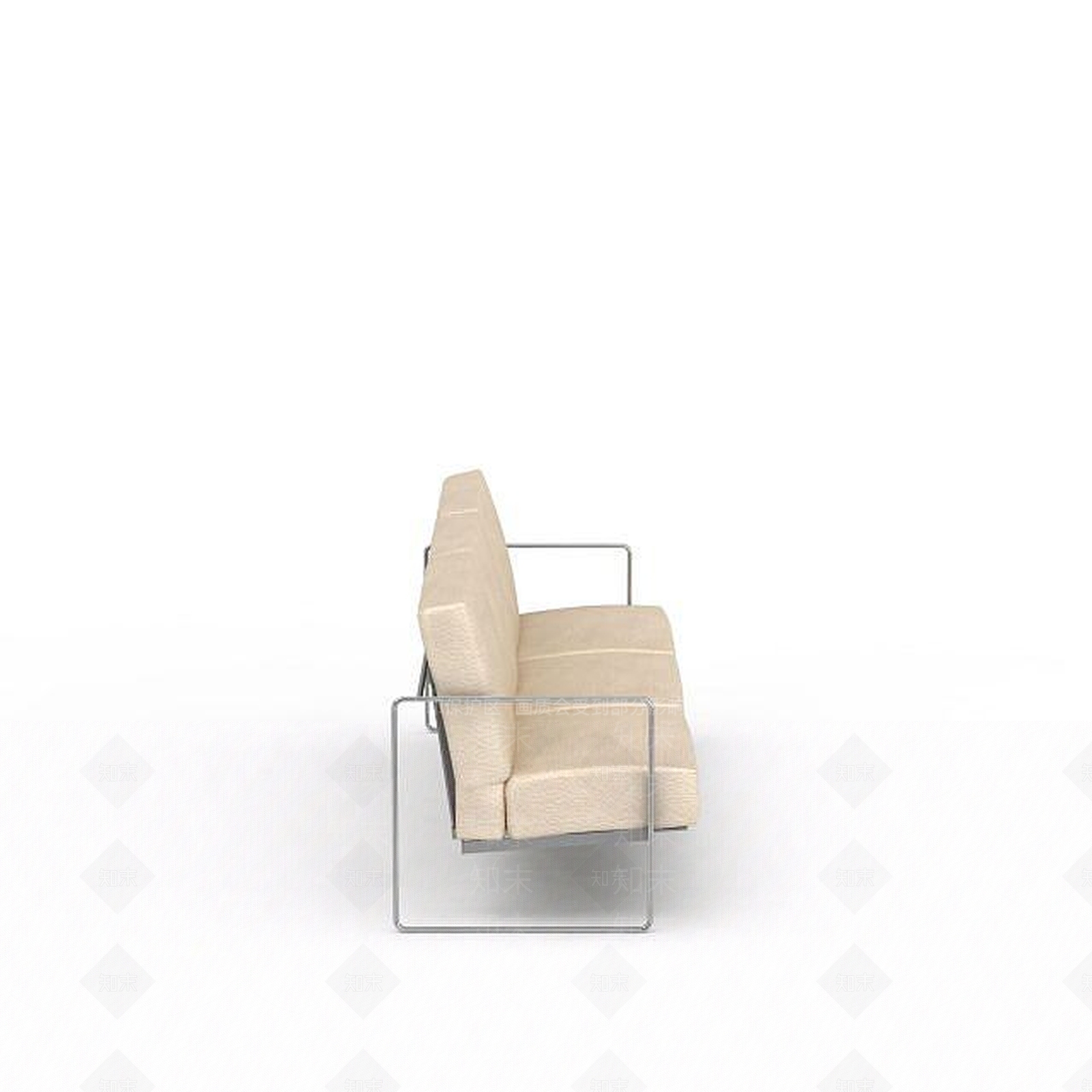 现代极简主义米色休闲三人沙发3D模型下载【ID:1199564157】