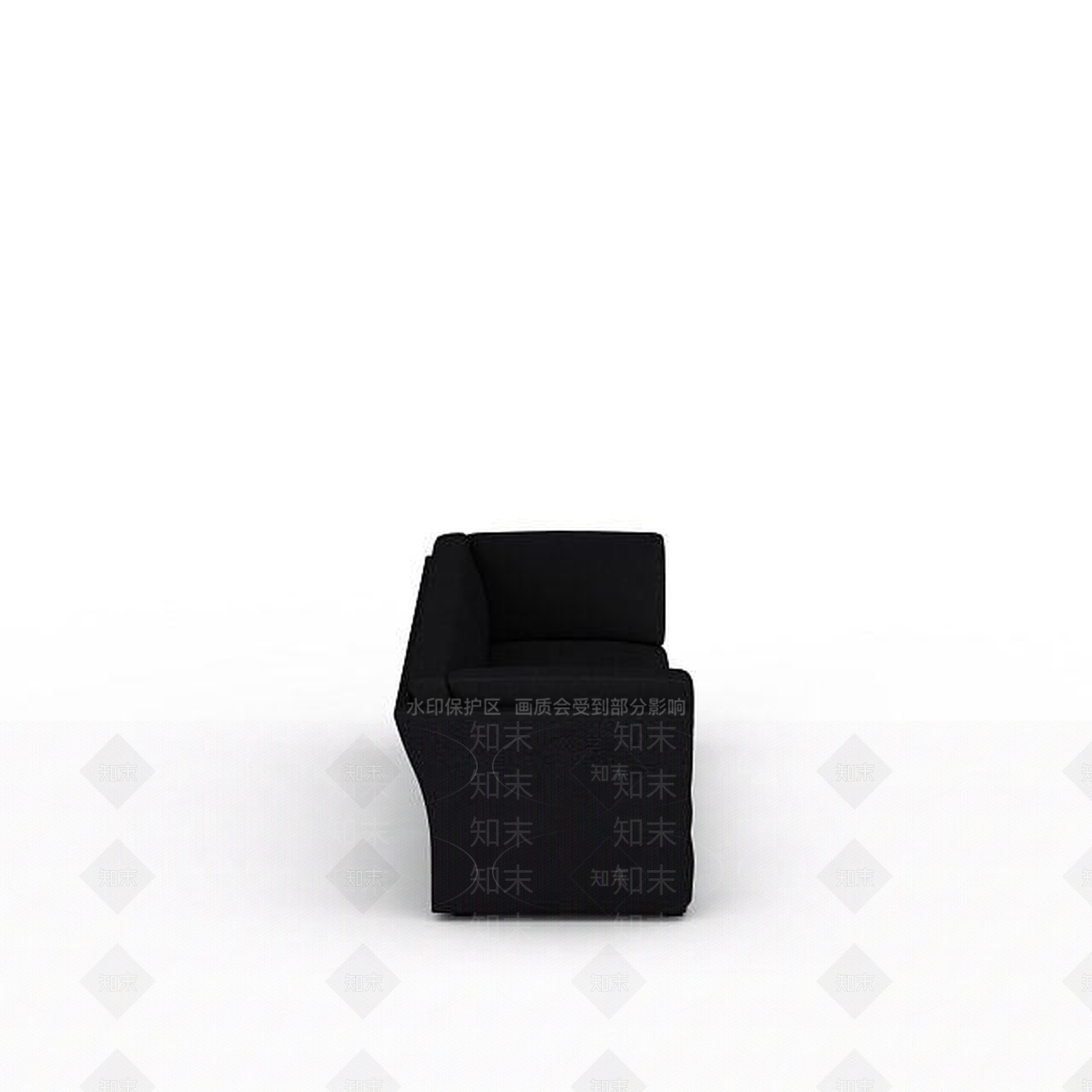 现代黑色休闲三人沙发3D模型下载【ID:1199565787】