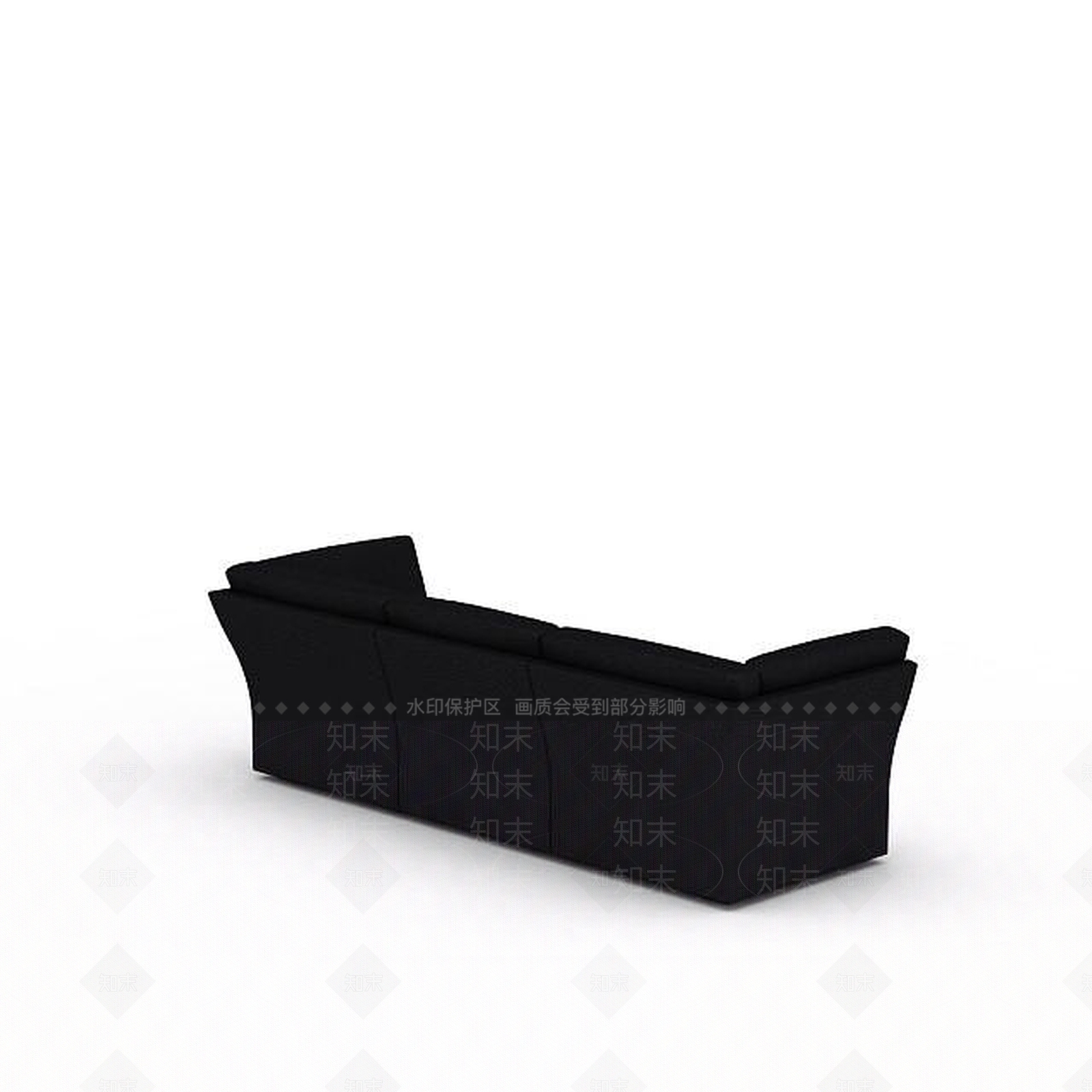 现代黑色休闲三人沙发3D模型下载【ID:1199565787】