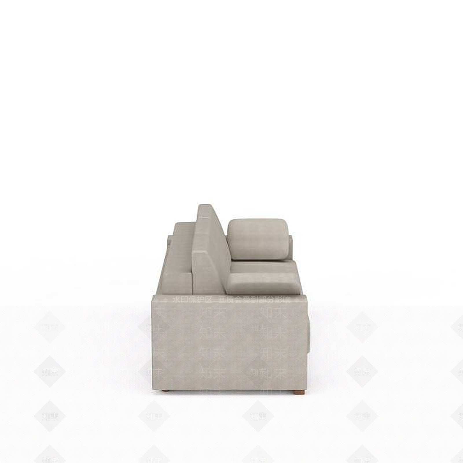 现代高级灰色布艺沙发3D模型下载【ID:1199565802】