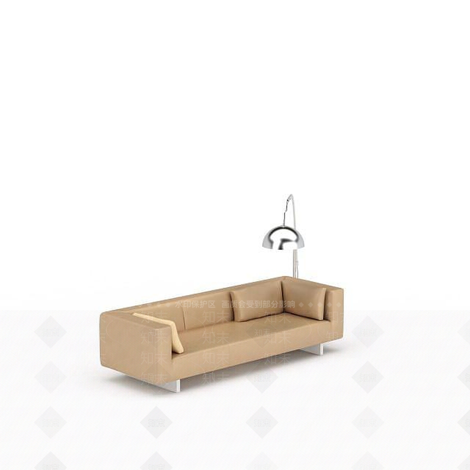 现代金色休闲沙发3D模型下载【ID:1199566080】