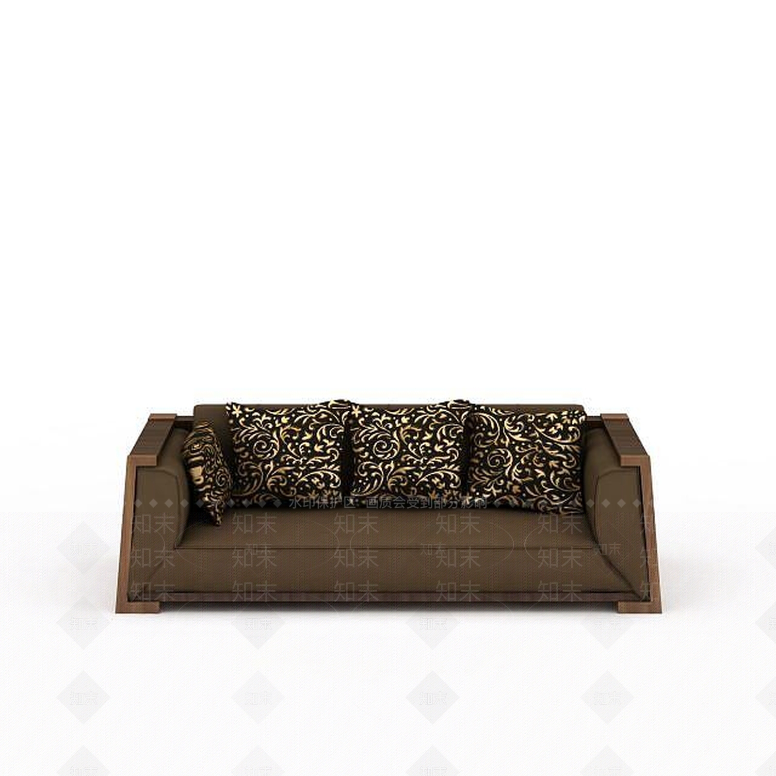 中式客厅多人皮沙发3D模型下载【ID:1199566524】