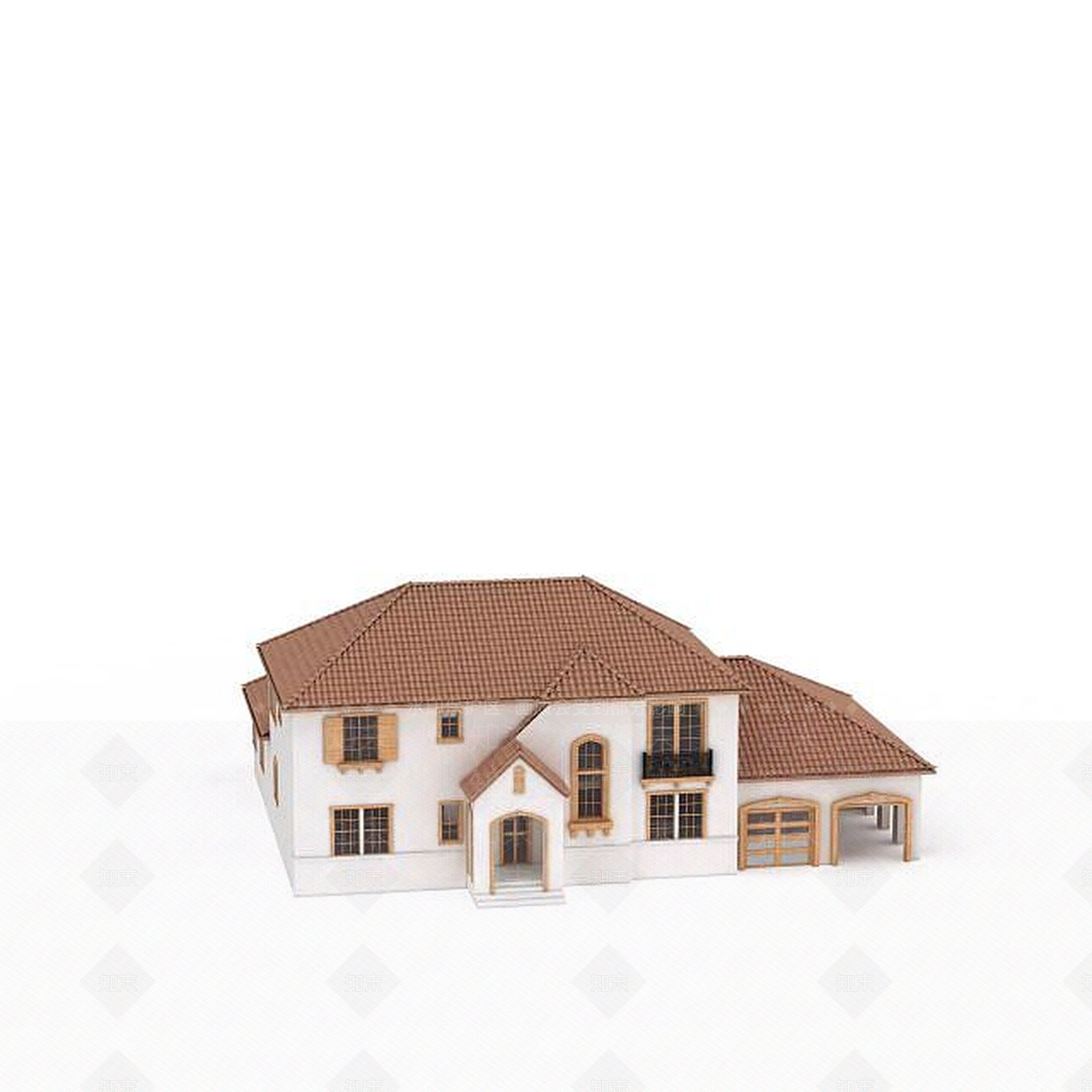 现代独栋别墅建筑3D模型下载【ID:1199566659】