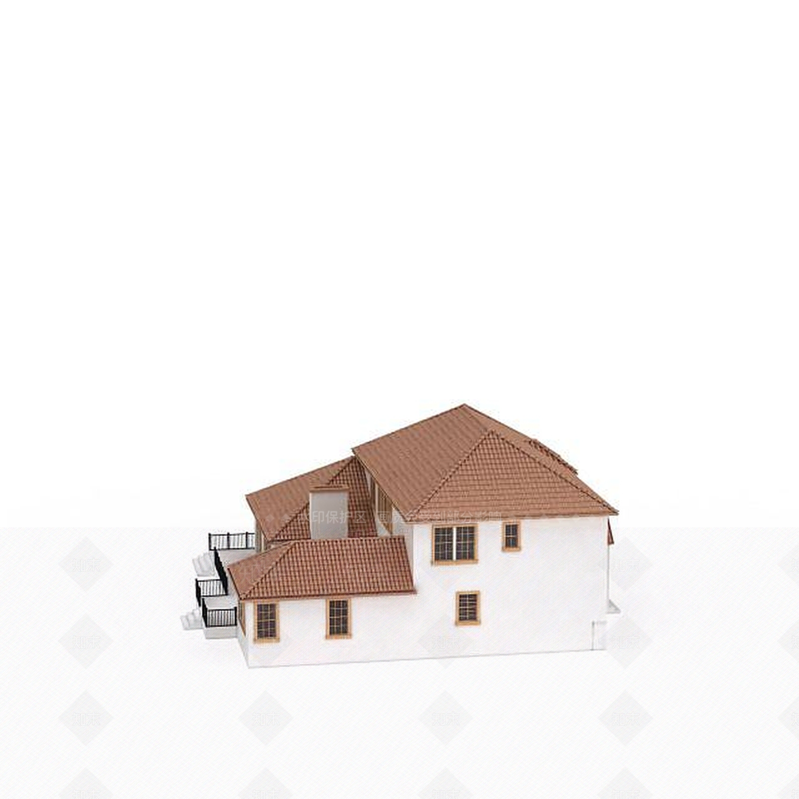 现代独栋别墅建筑3D模型下载【ID:1199566659】