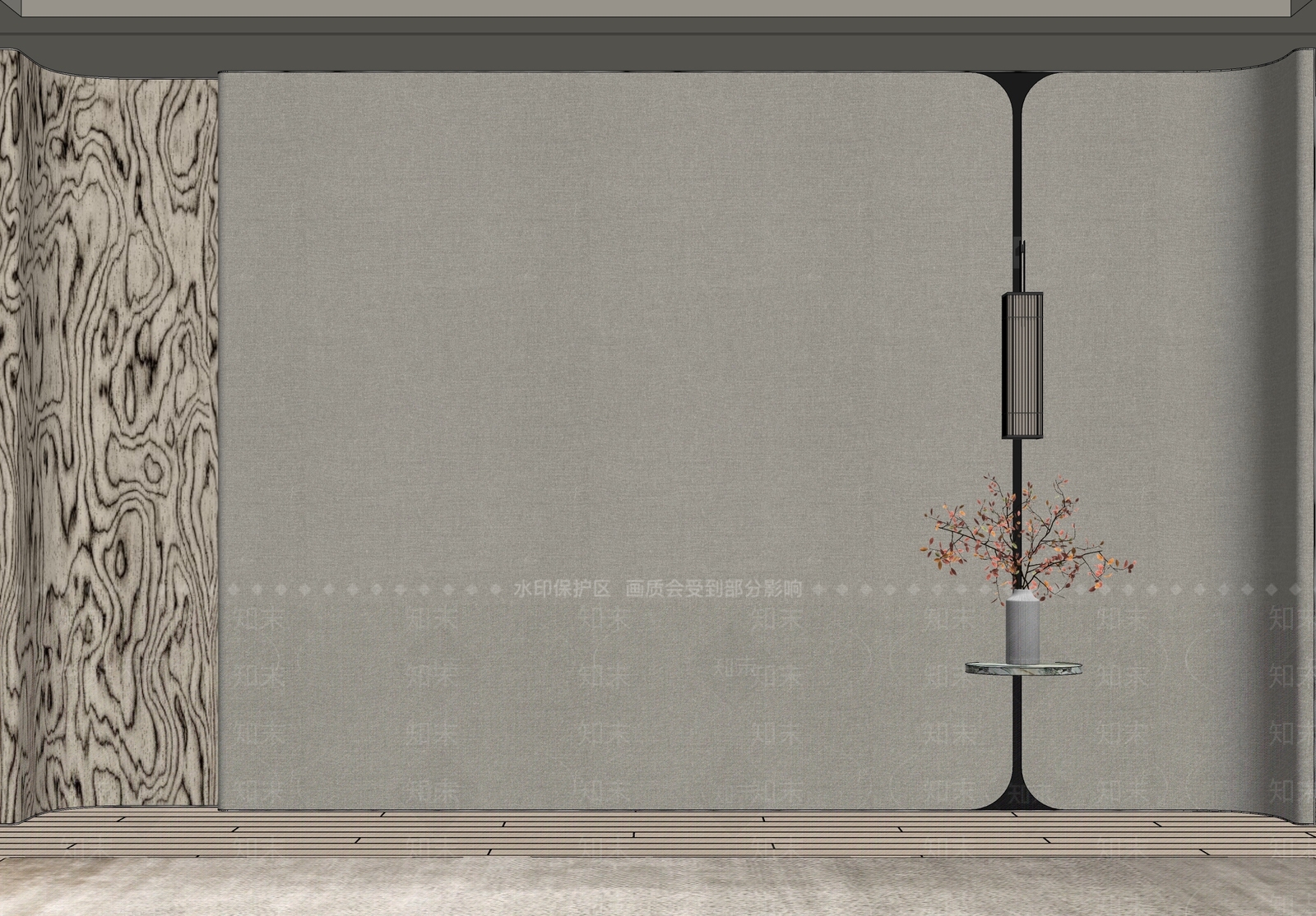 新中式中式背景墙SU模型下载【ID:1199567701】
