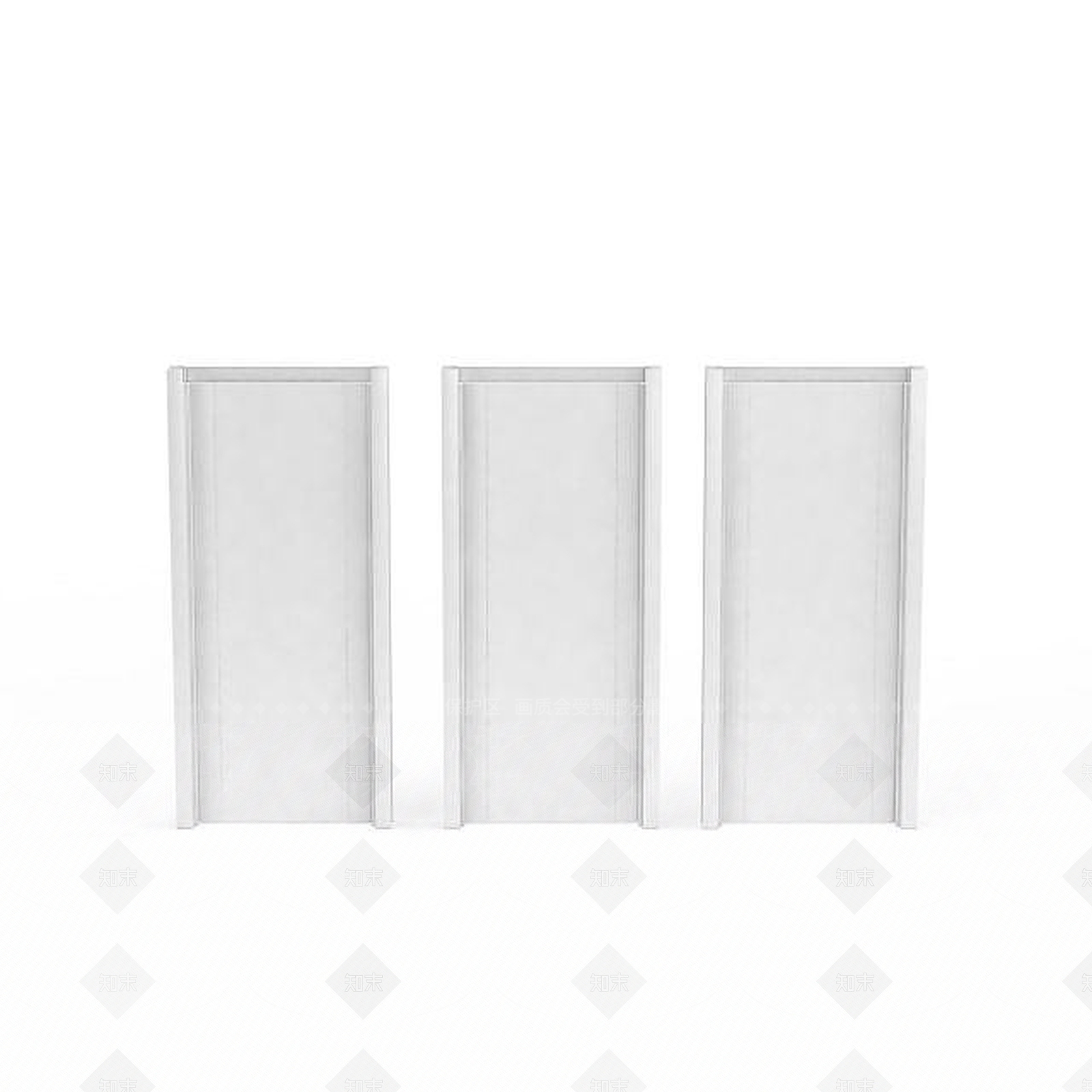 现代白色木门3D模型下载【ID:1199567973】