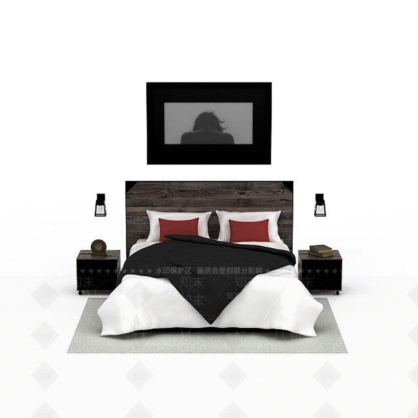 现代卧室家具3D模型下载【ID:1199569042】