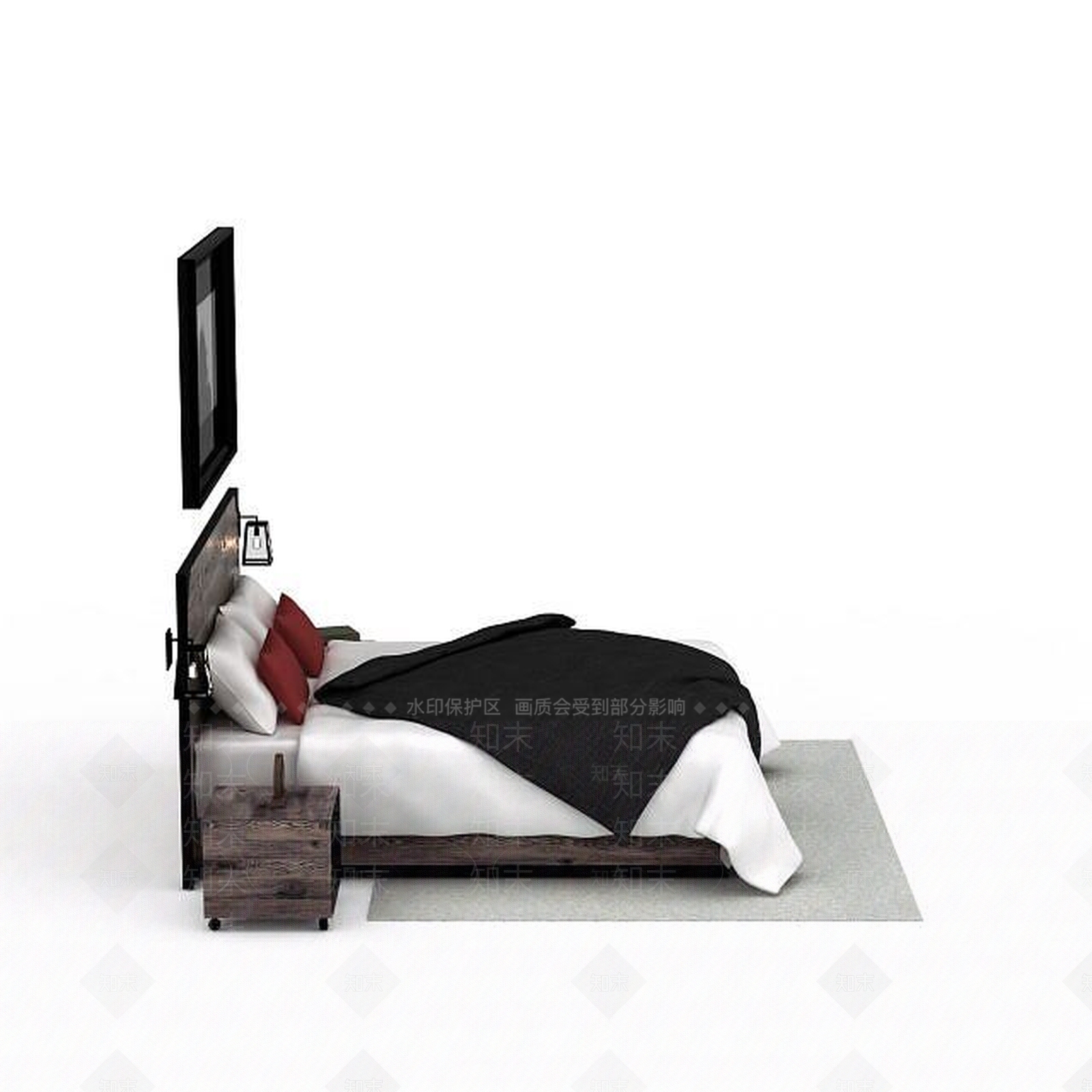 现代卧室家具3D模型下载【ID:1199569042】