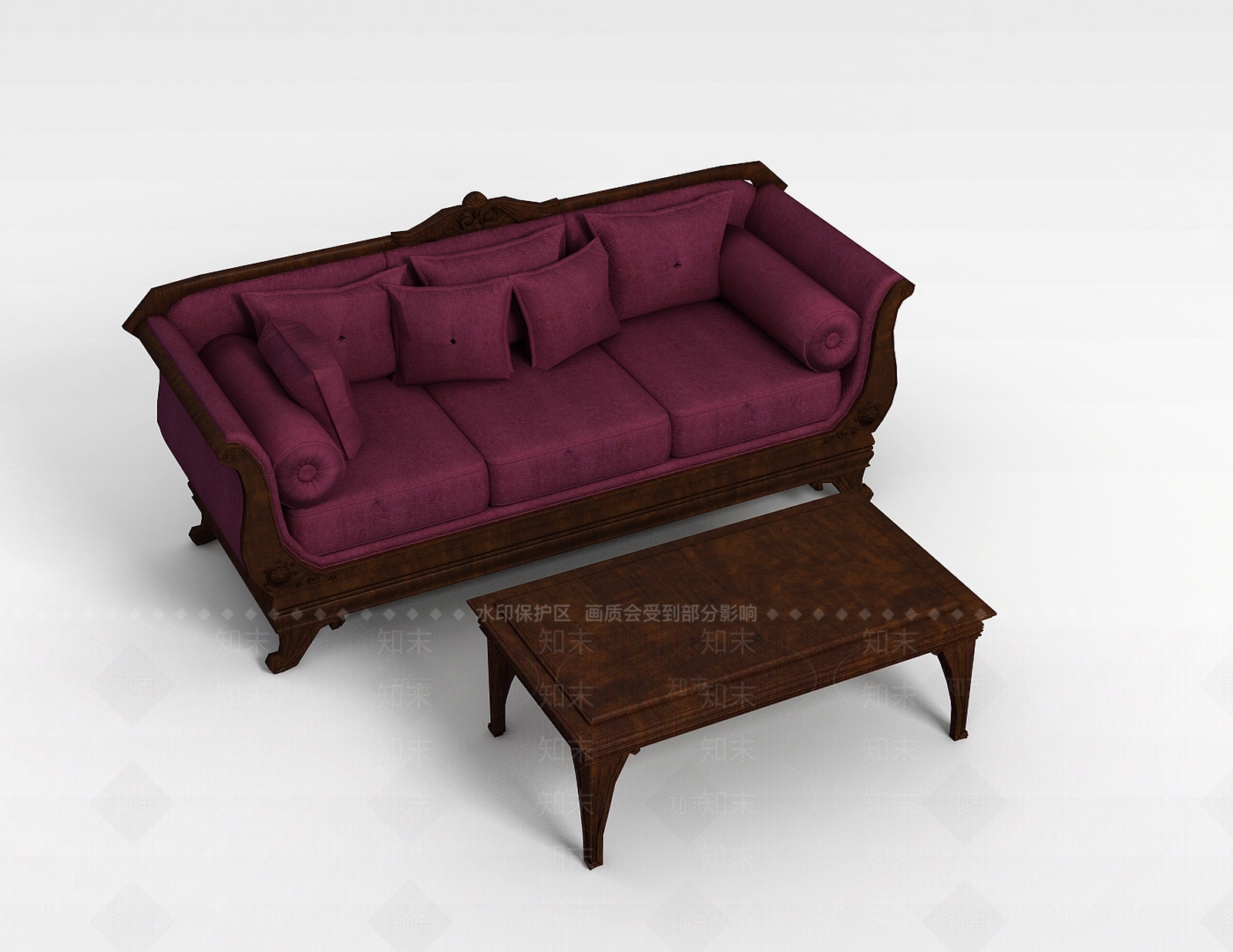 现代软面多人沙发3D模型下载【ID:1199571890】