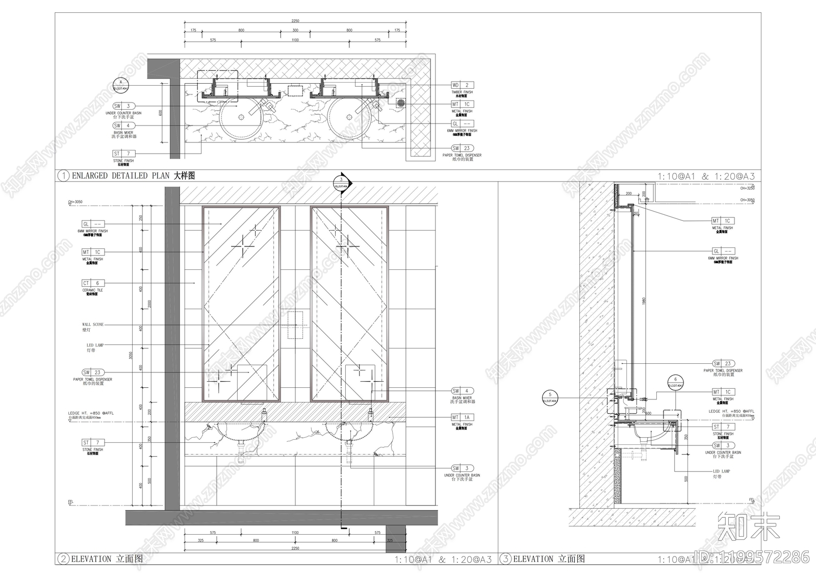 卫生间综合节点施工图下载【ID:1199572286】