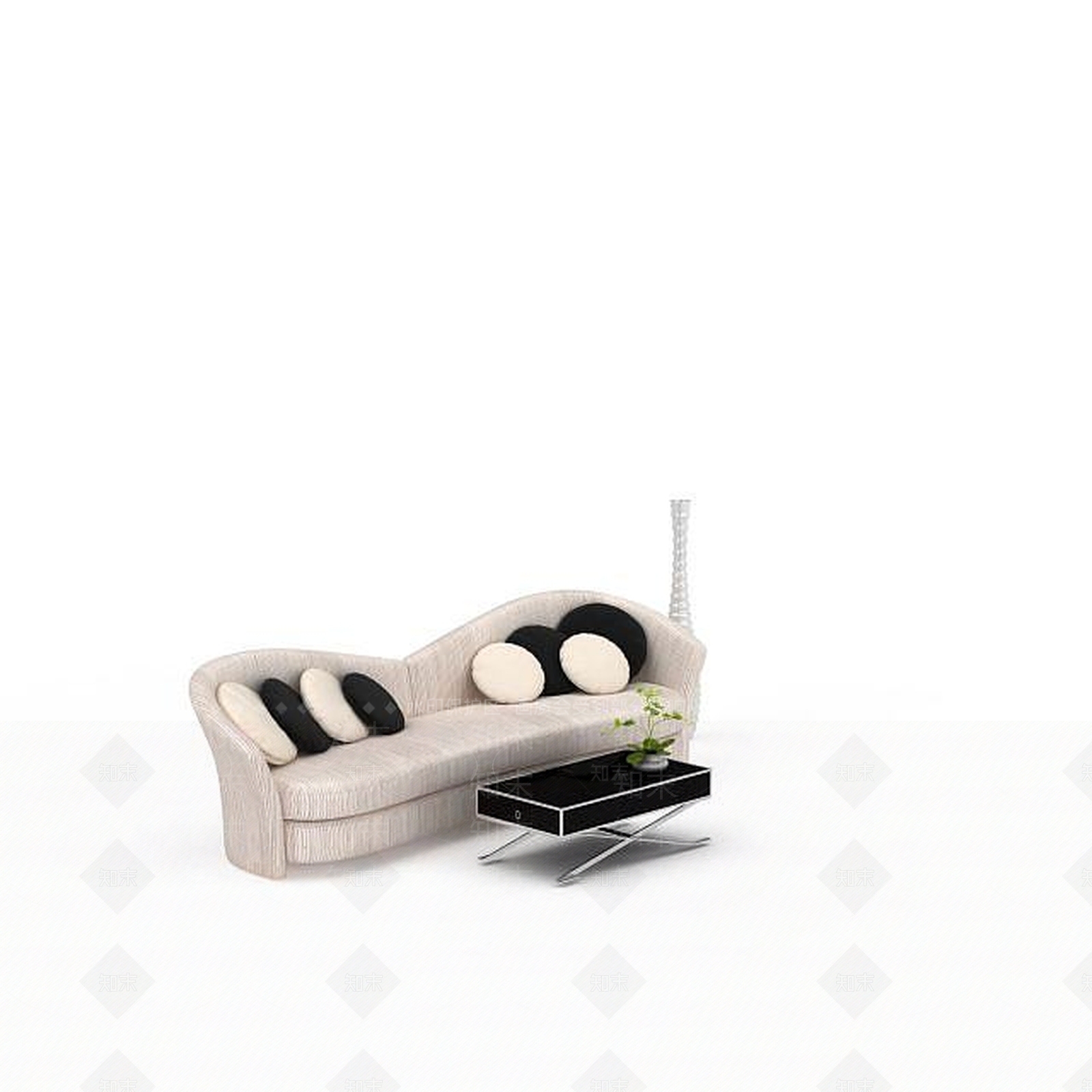 现代客厅沙发3D模型下载【ID:1199572453】