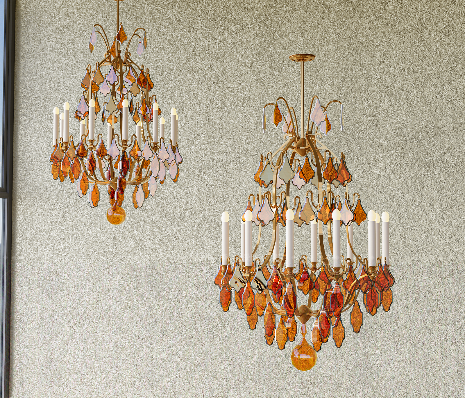 美式欧式水晶吊灯3D模型下载【ID:1199572645】