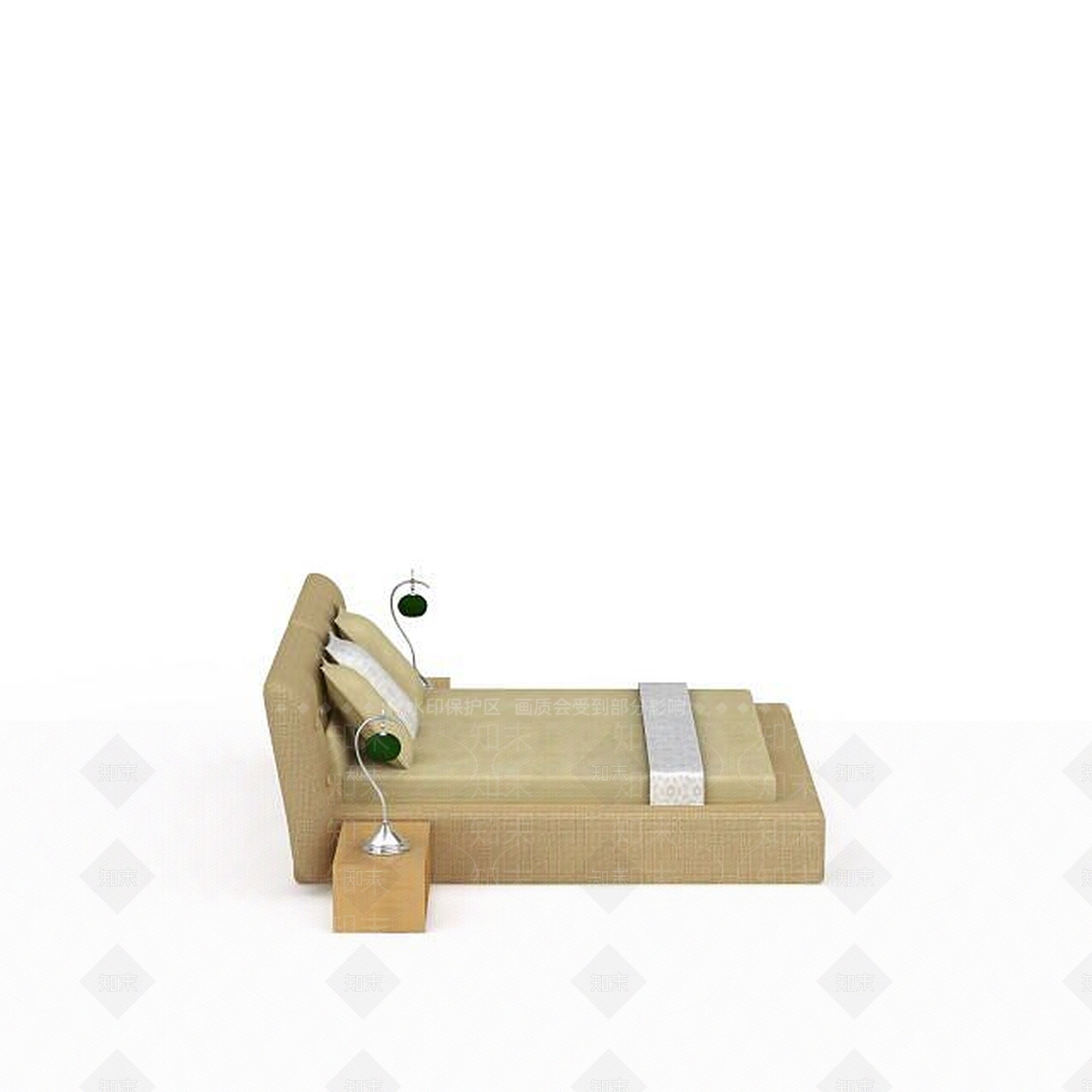 现代卧室双人床3D模型下载【ID:1199573017】