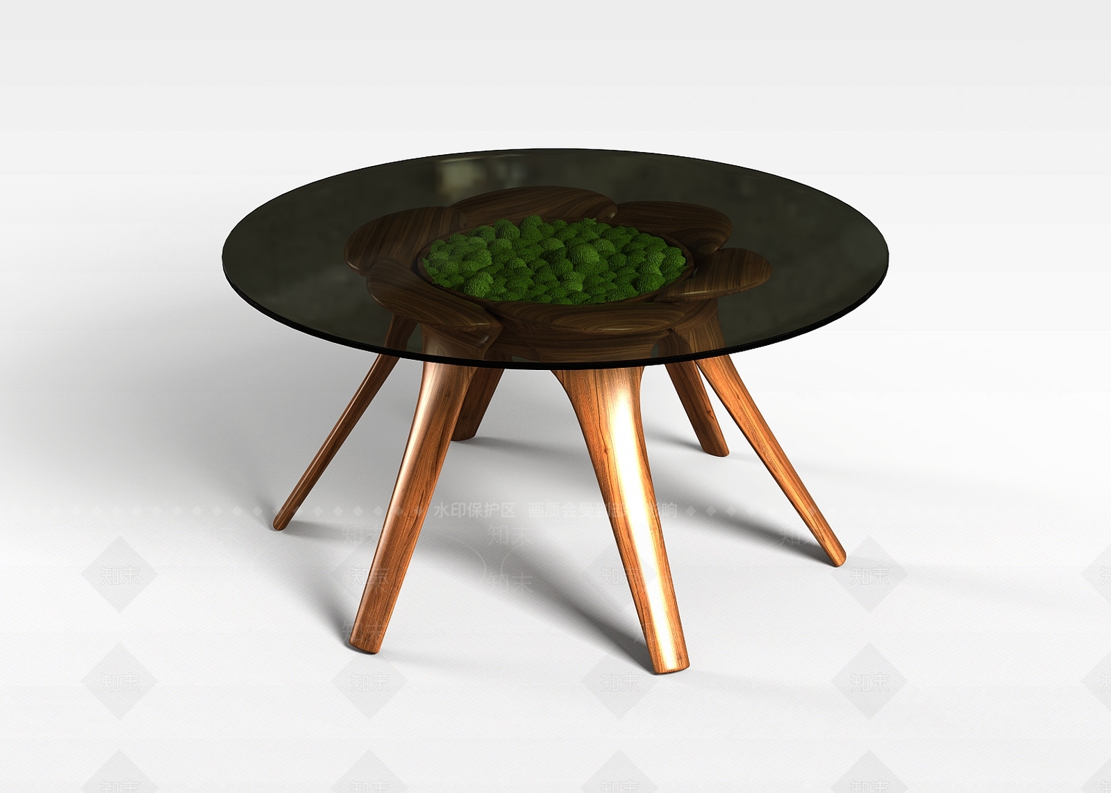 现代圆形玻璃餐桌3D模型下载【ID:1199573373】