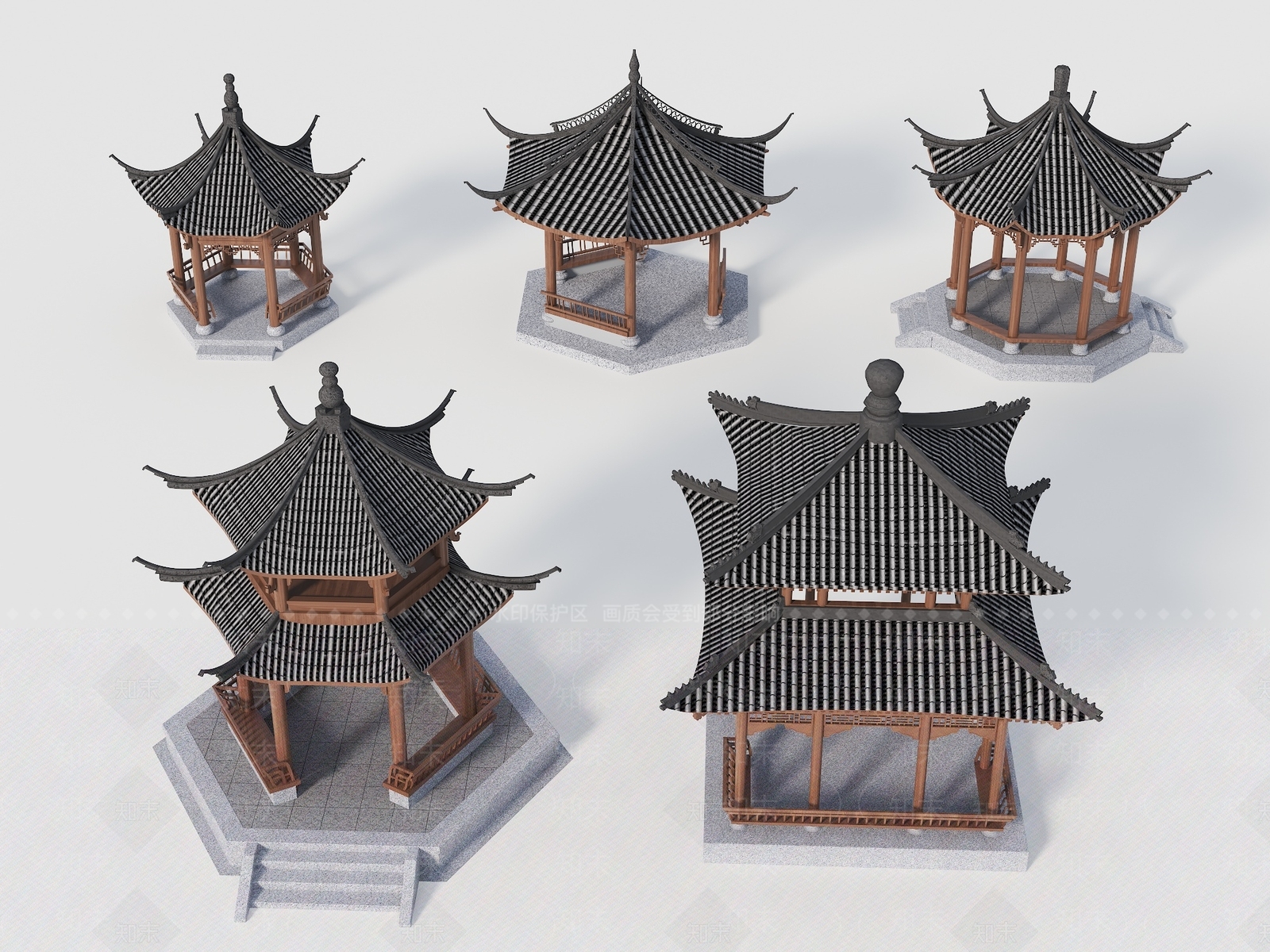 中式亭子SU模型下载【ID:1199573792】