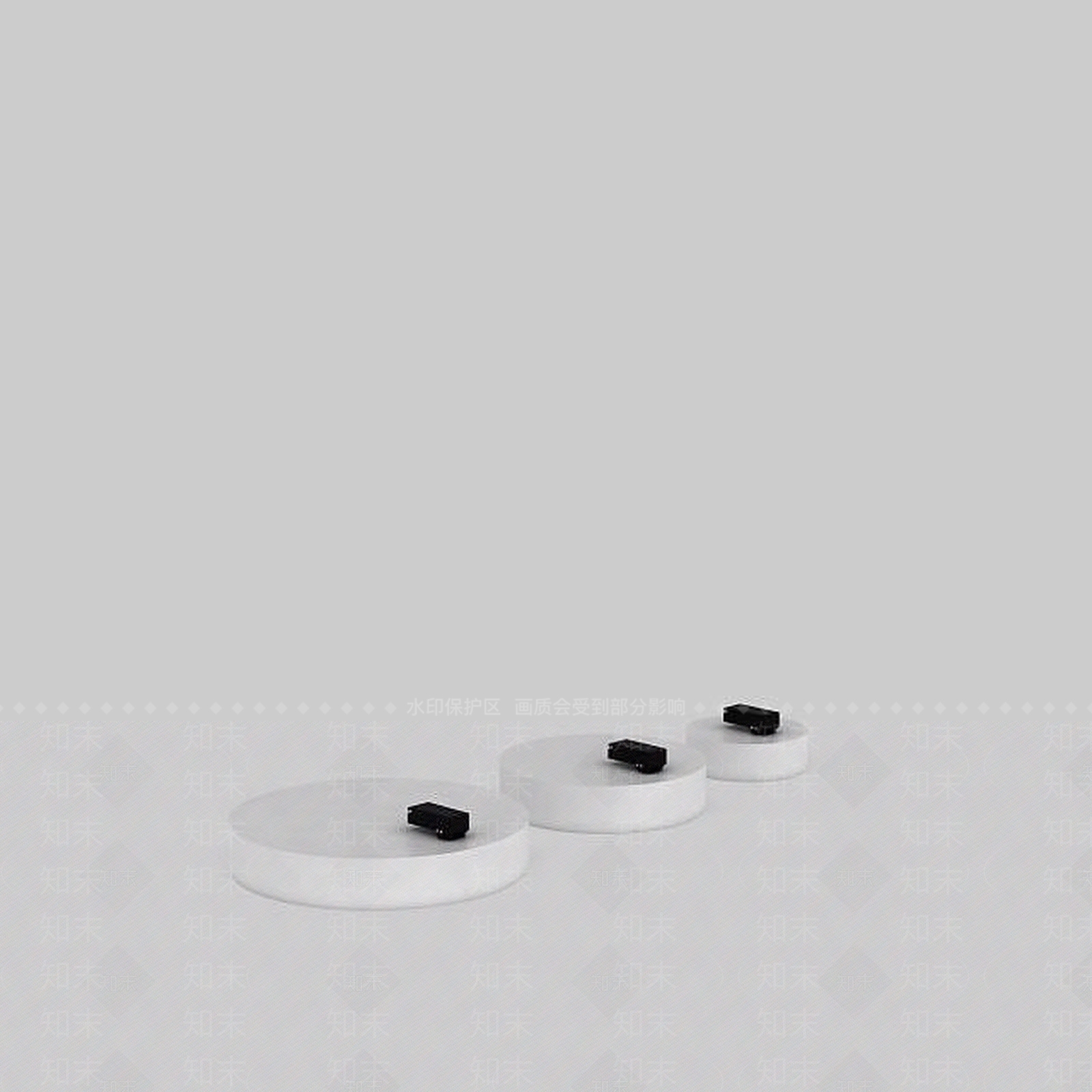 现代时尚白色烛台状吸顶灯3D模型下载【ID:1199575933】