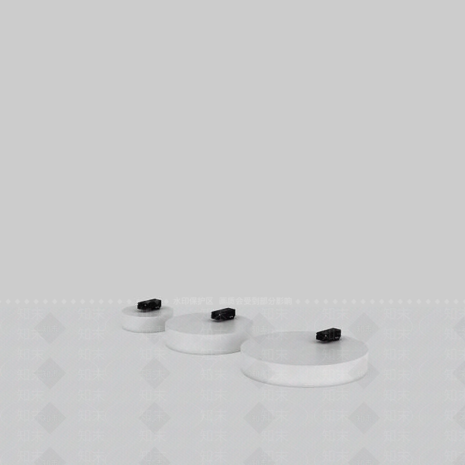 现代时尚白色烛台状吸顶灯3D模型下载【ID:1199575933】