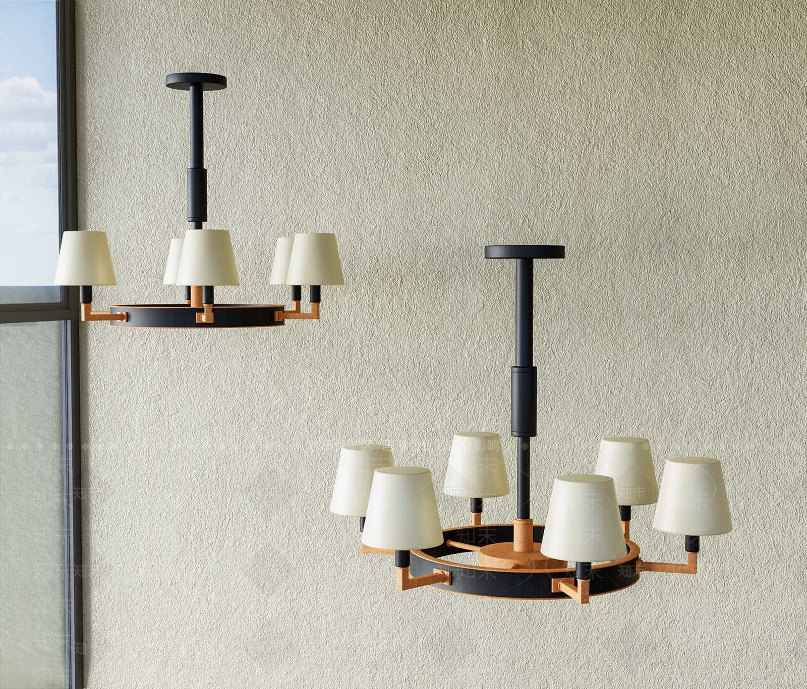 新中式中式客厅吊灯3D模型下载【ID:1199578259】