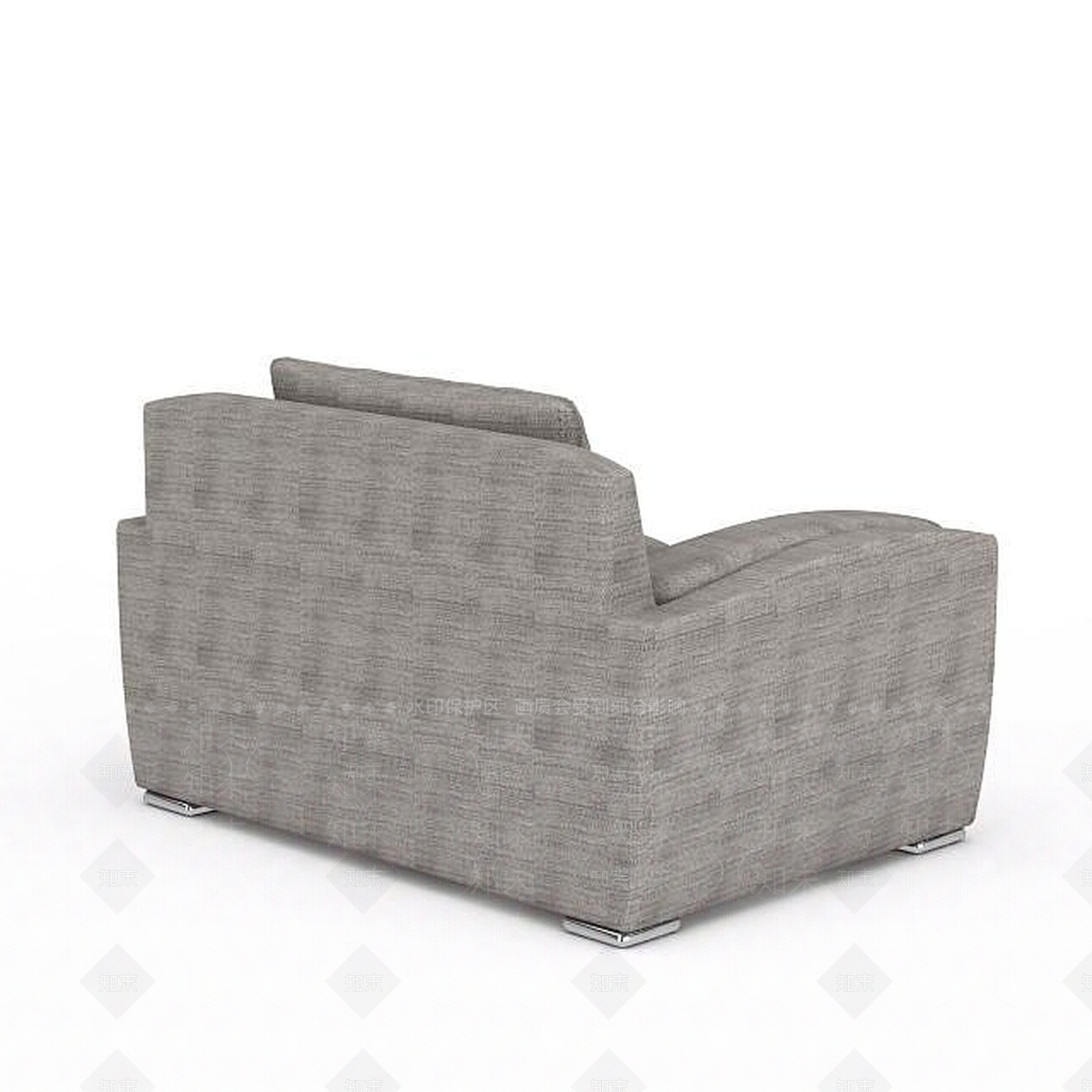 现代灰色布艺单人沙发3D模型下载【ID:1199581140】
