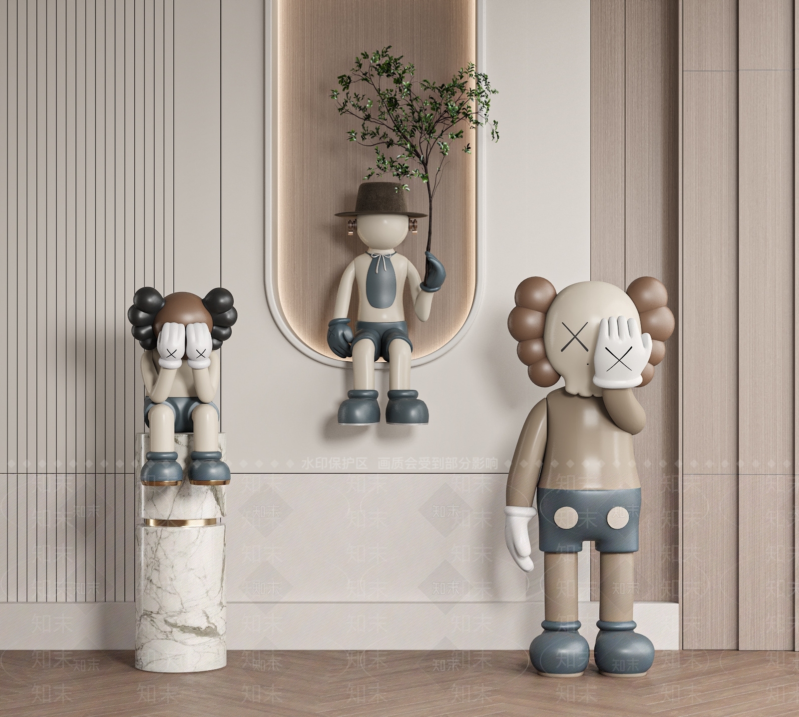 现代意式雕塑摆件3D模型下载【ID:1199583707】