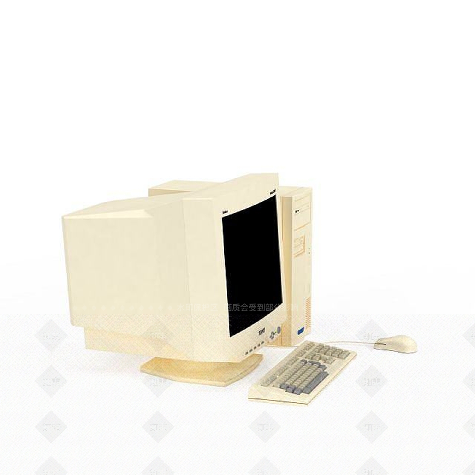 现代老式586电脑组合3D模型下载【ID:1199585055】
