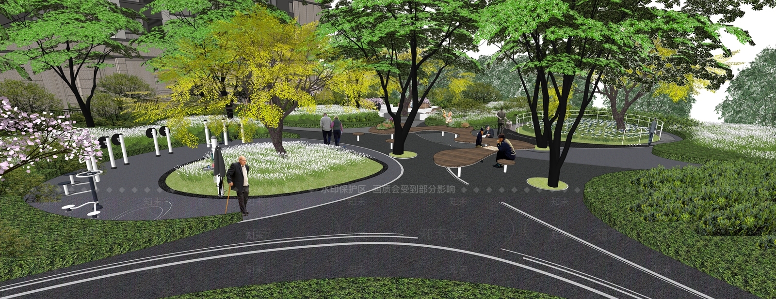 现代口袋公园SU模型下载【ID:1199586560】