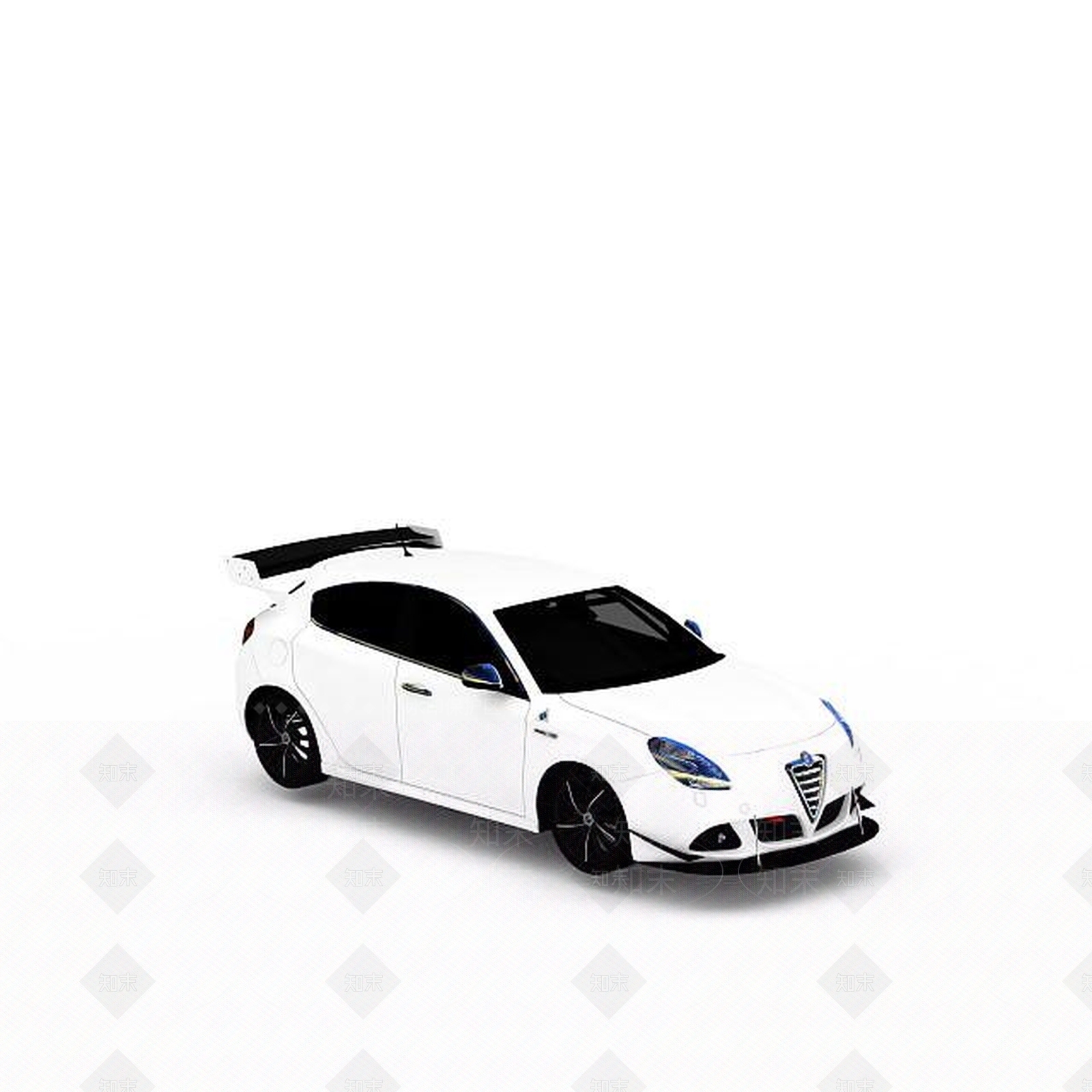 现代白色轿车3D模型下载【ID:1199784583】