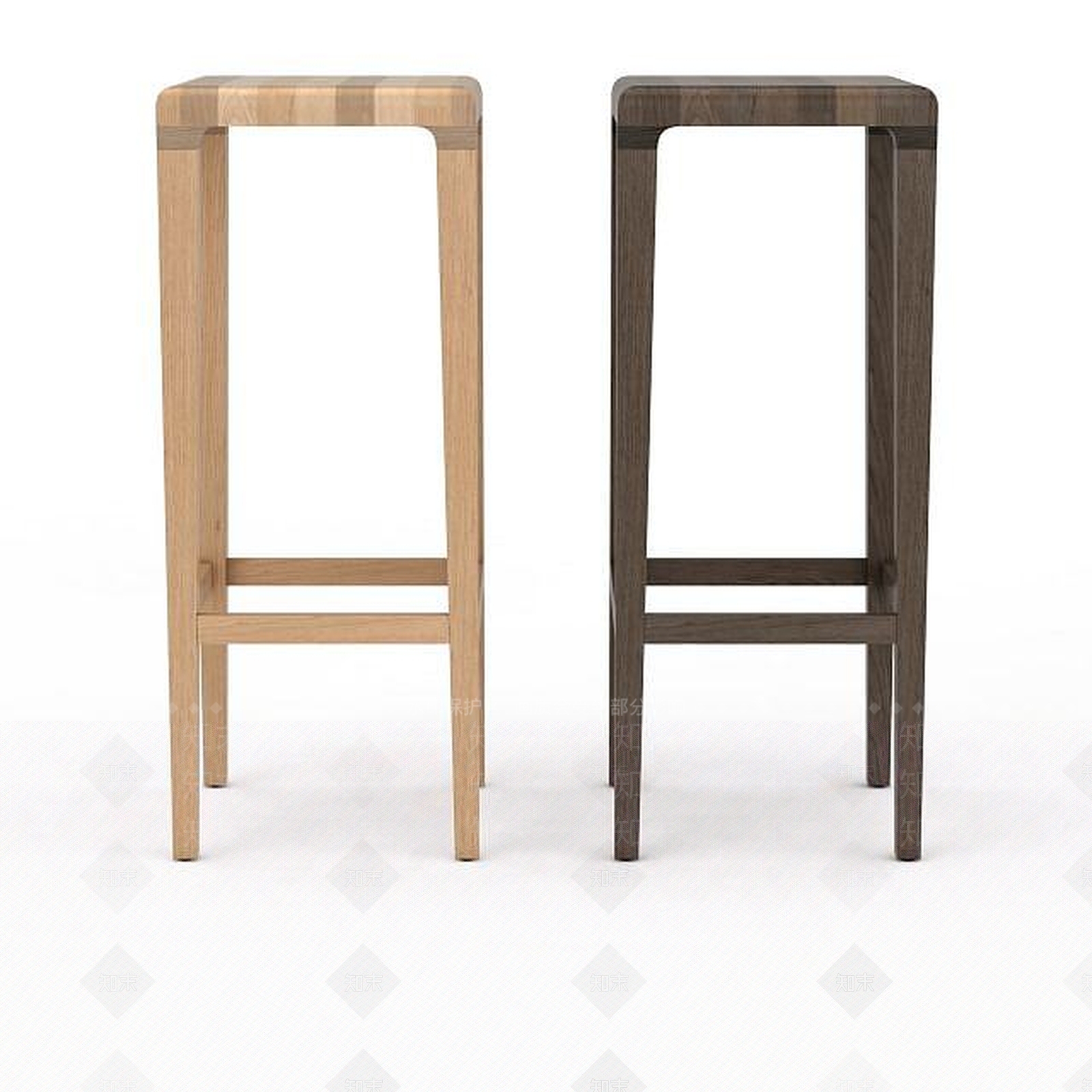 现代实木高脚凳3D模型下载【ID:1199588514】