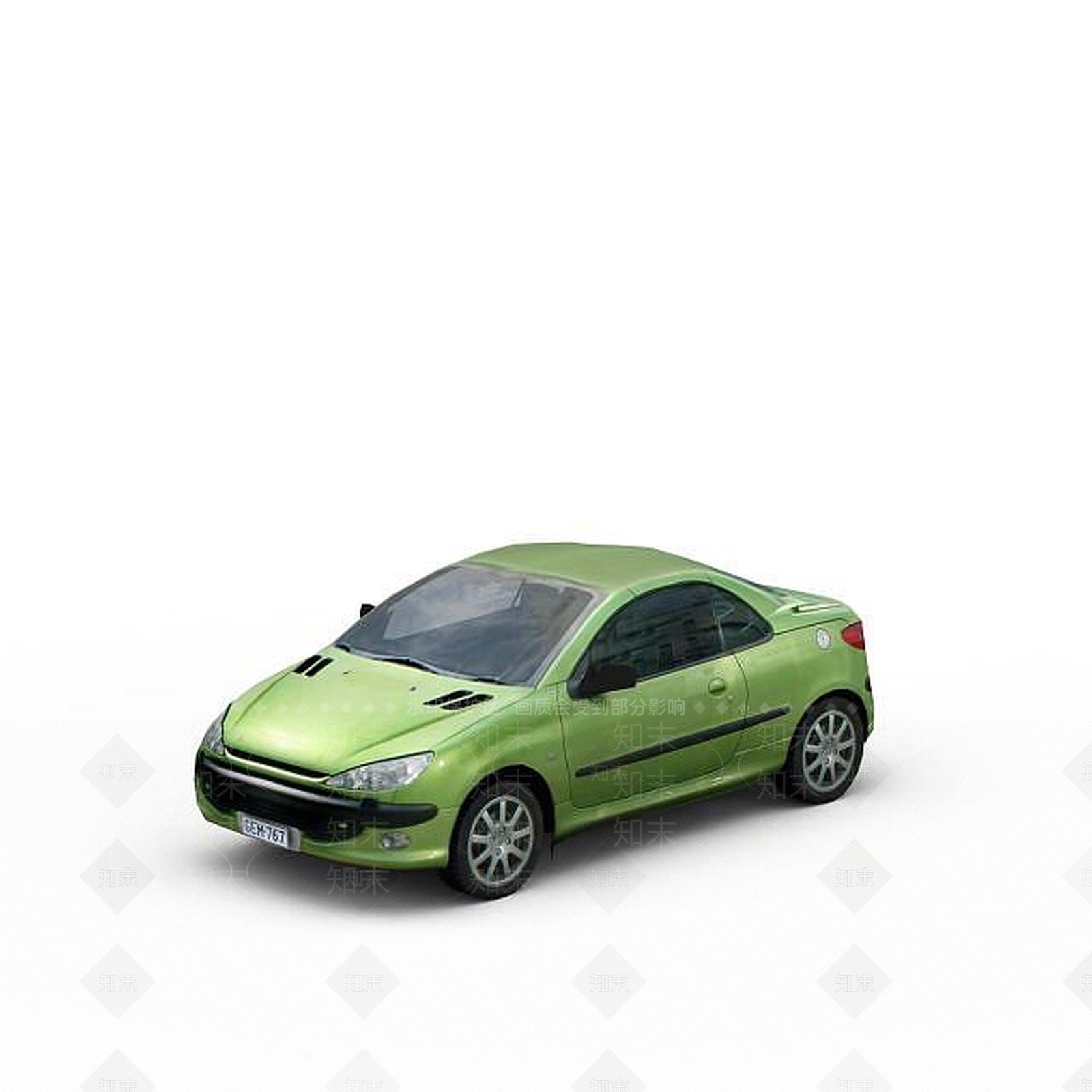 现代绿色节能小汽车3D模型下载【ID:1199588922】