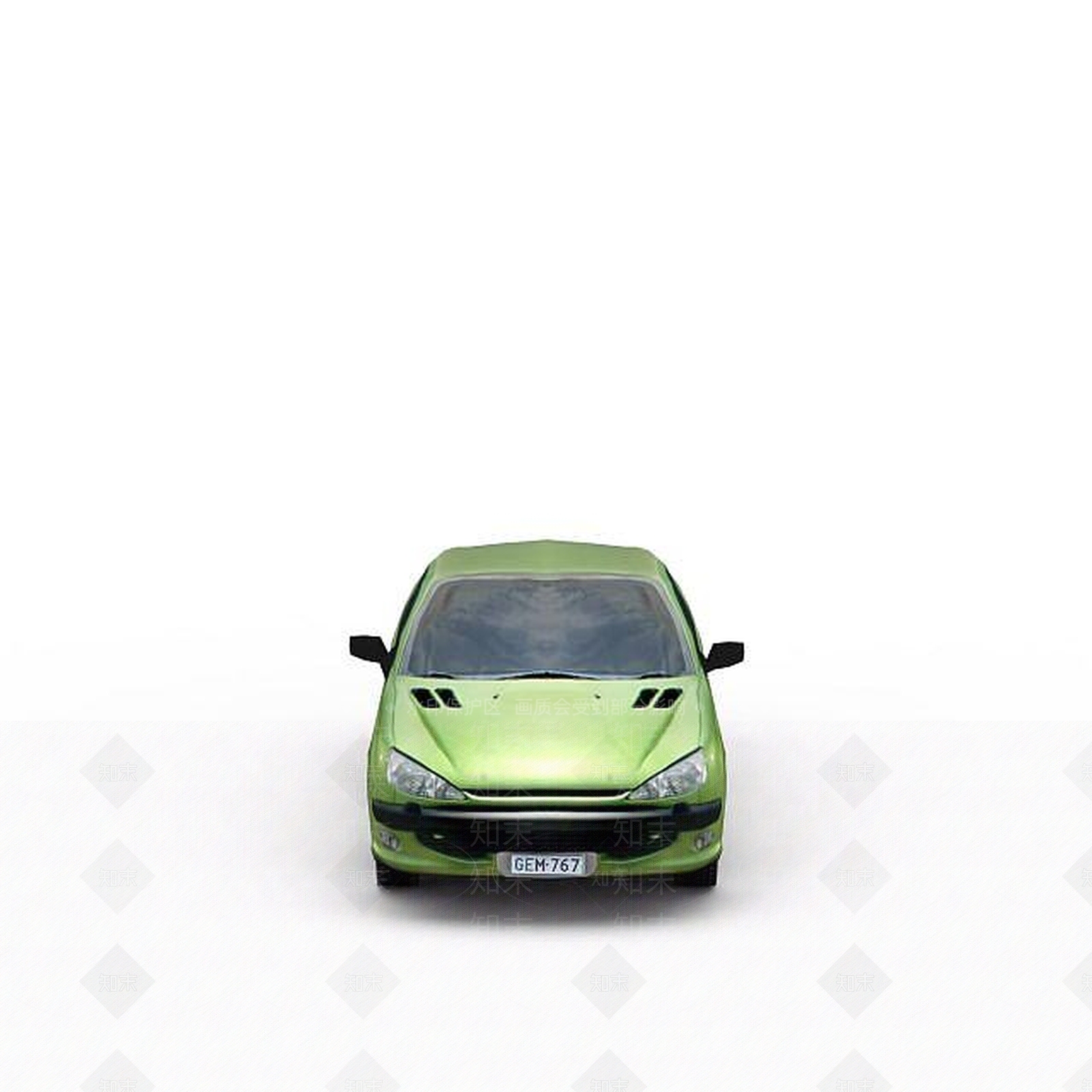 现代绿色节能小汽车3D模型下载【ID:1199588922】