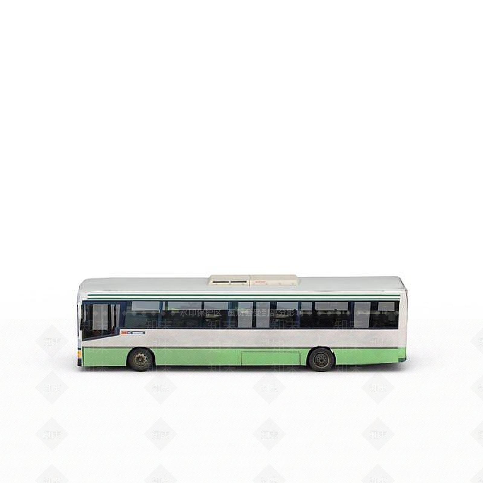 现代公交车3D模型渲染效果图