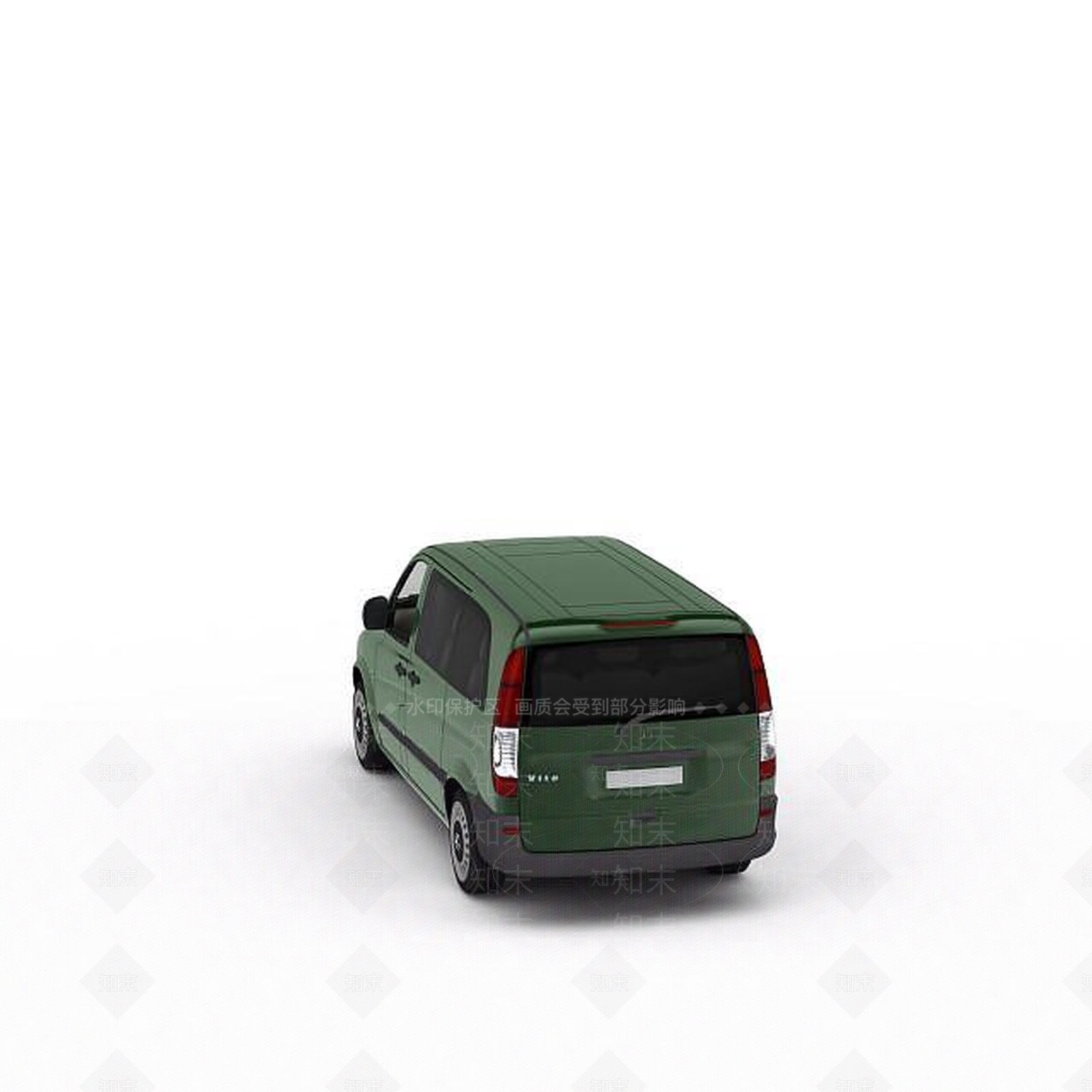 现代绿皮面包车3D模型下载【ID:1199589717】
