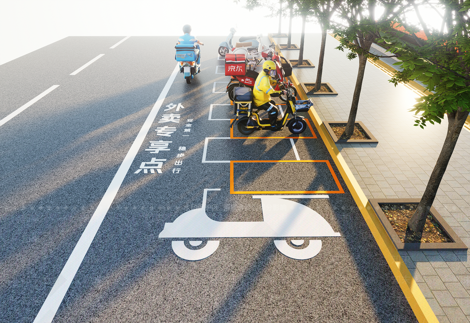 现代简约车行道路SU模型下载【ID:1199590375】