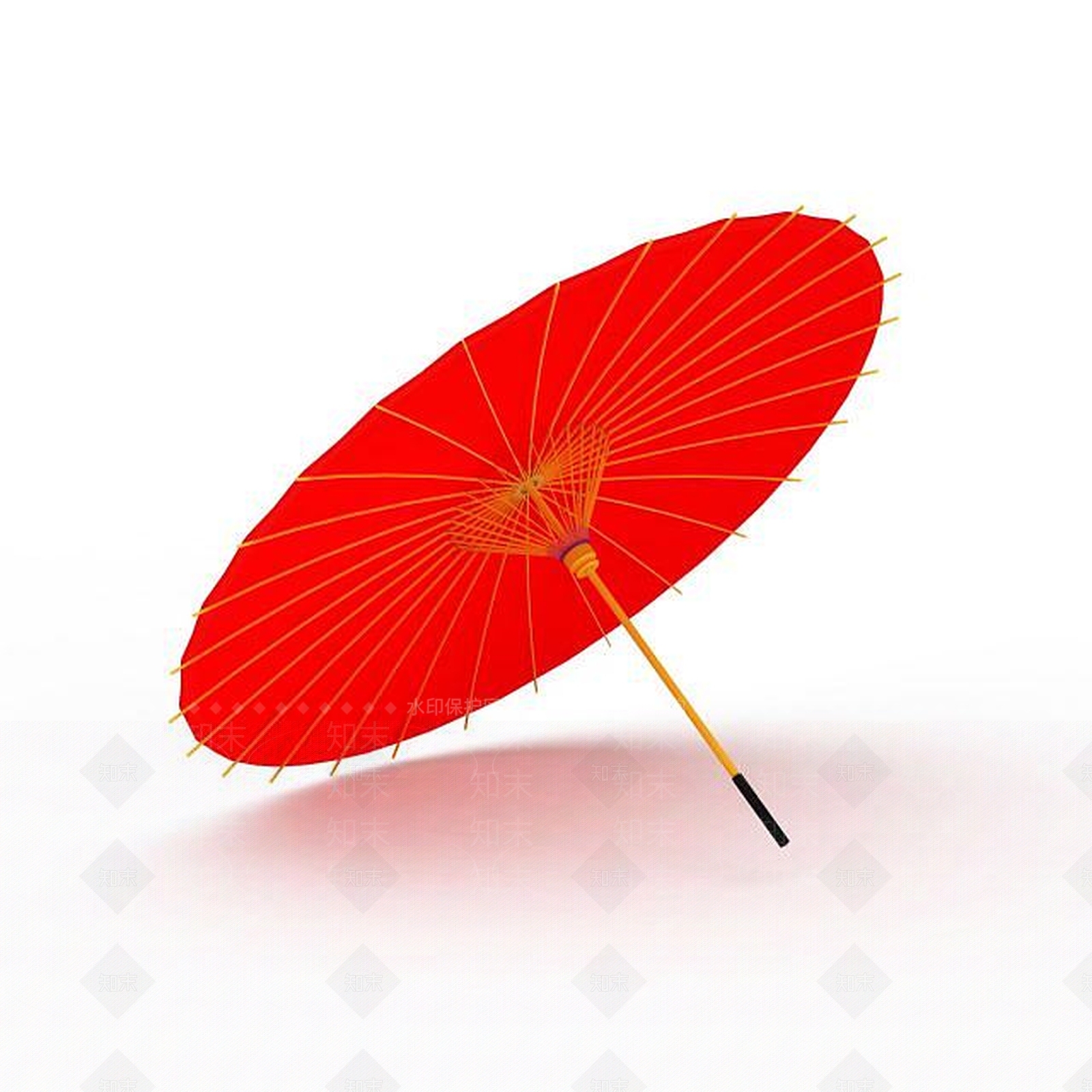 现代红色纸伞3D模型下载【ID:1199590876】