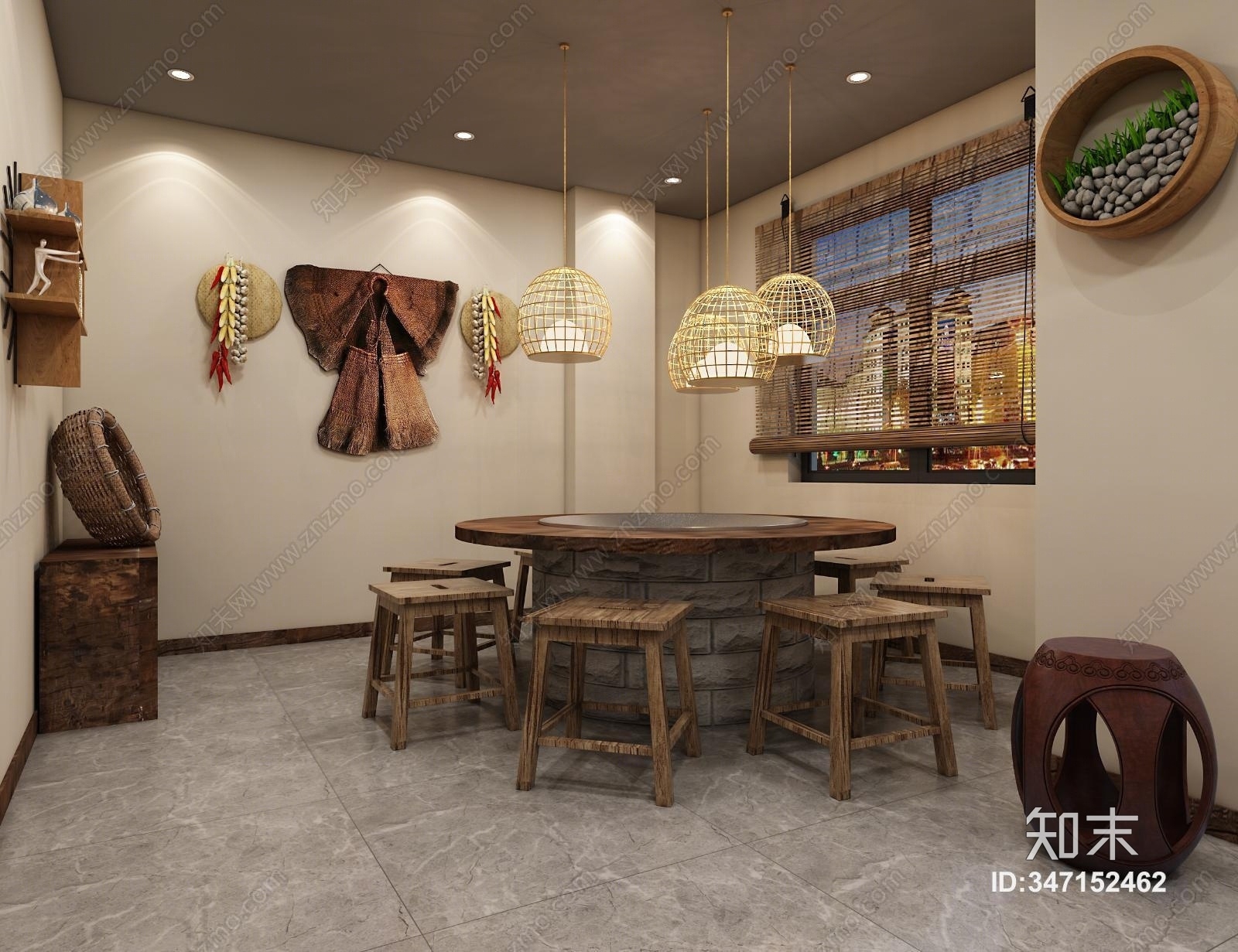 新中式民宿酒店3D模型下载【ID:347152462】