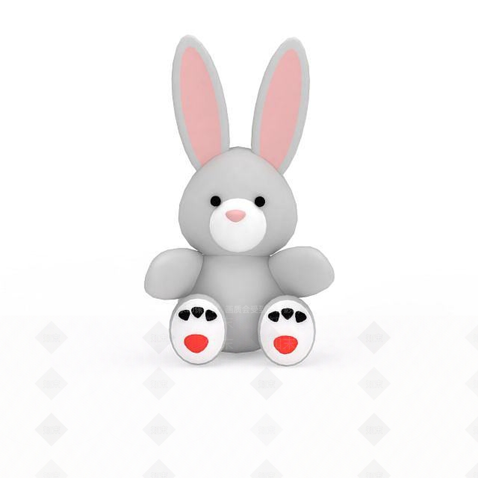 现代儿童毛绒玩具小兔3D模型下载【ID:1199592204】