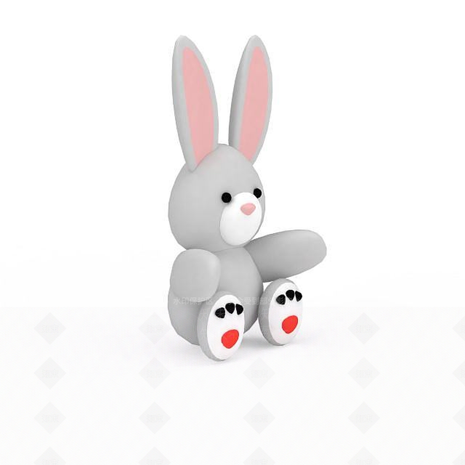 现代儿童毛绒玩具小兔3D模型下载【ID:1199592204】